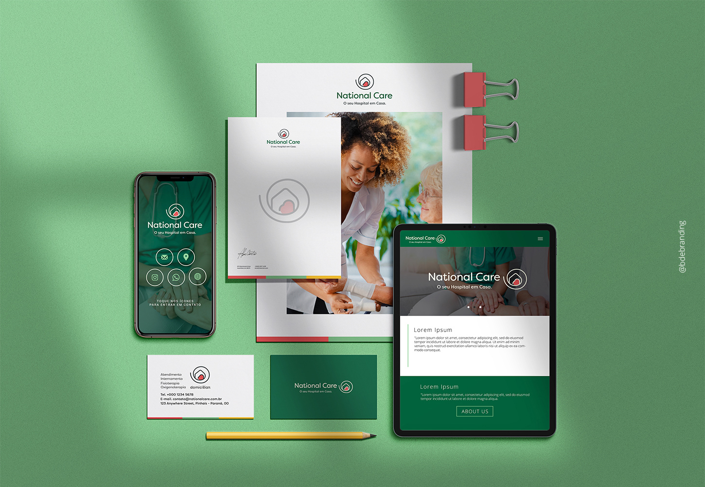 Cartão de Visita Papel timbrado Prontuário National Care