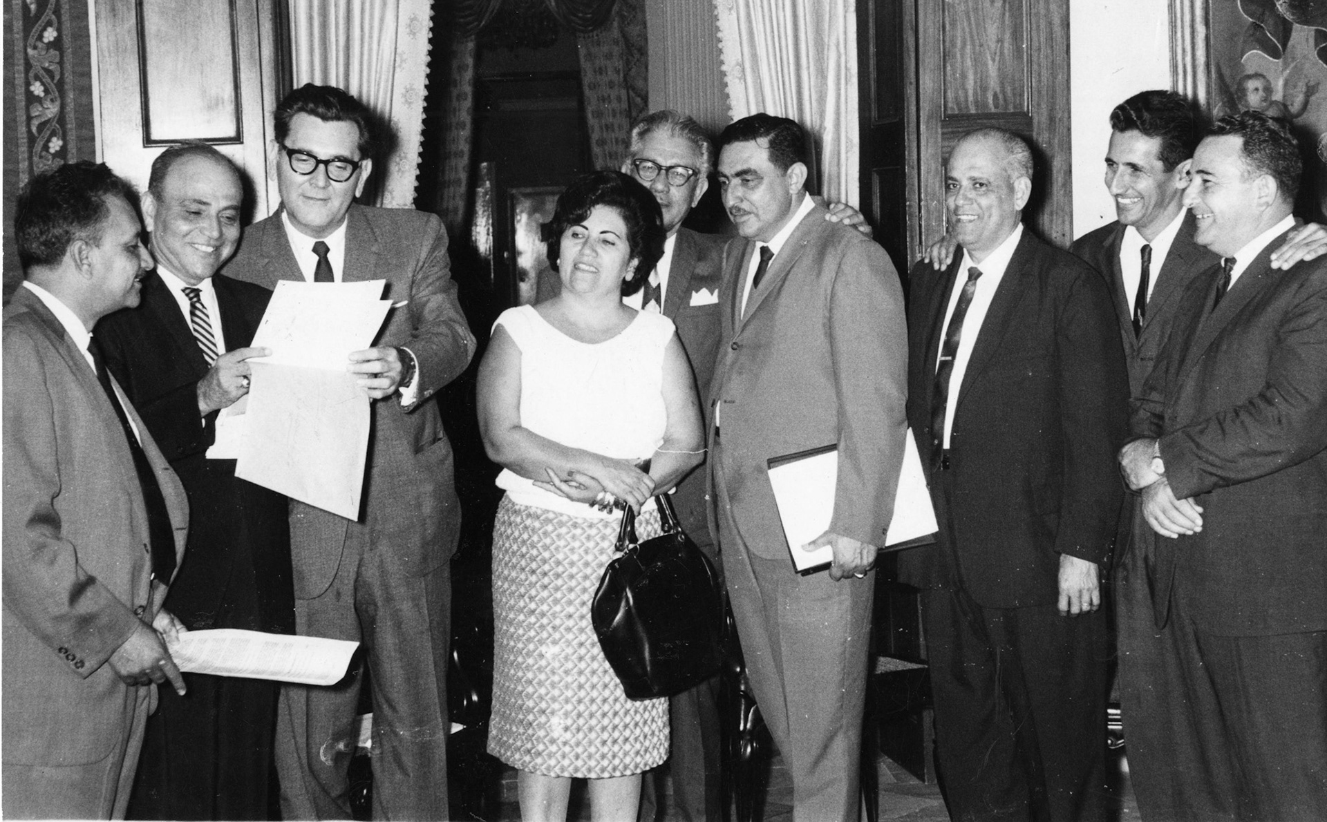Alcaldes puertorriqueños junto a Roberto Sánchez Vilella.Enero 2, 1965