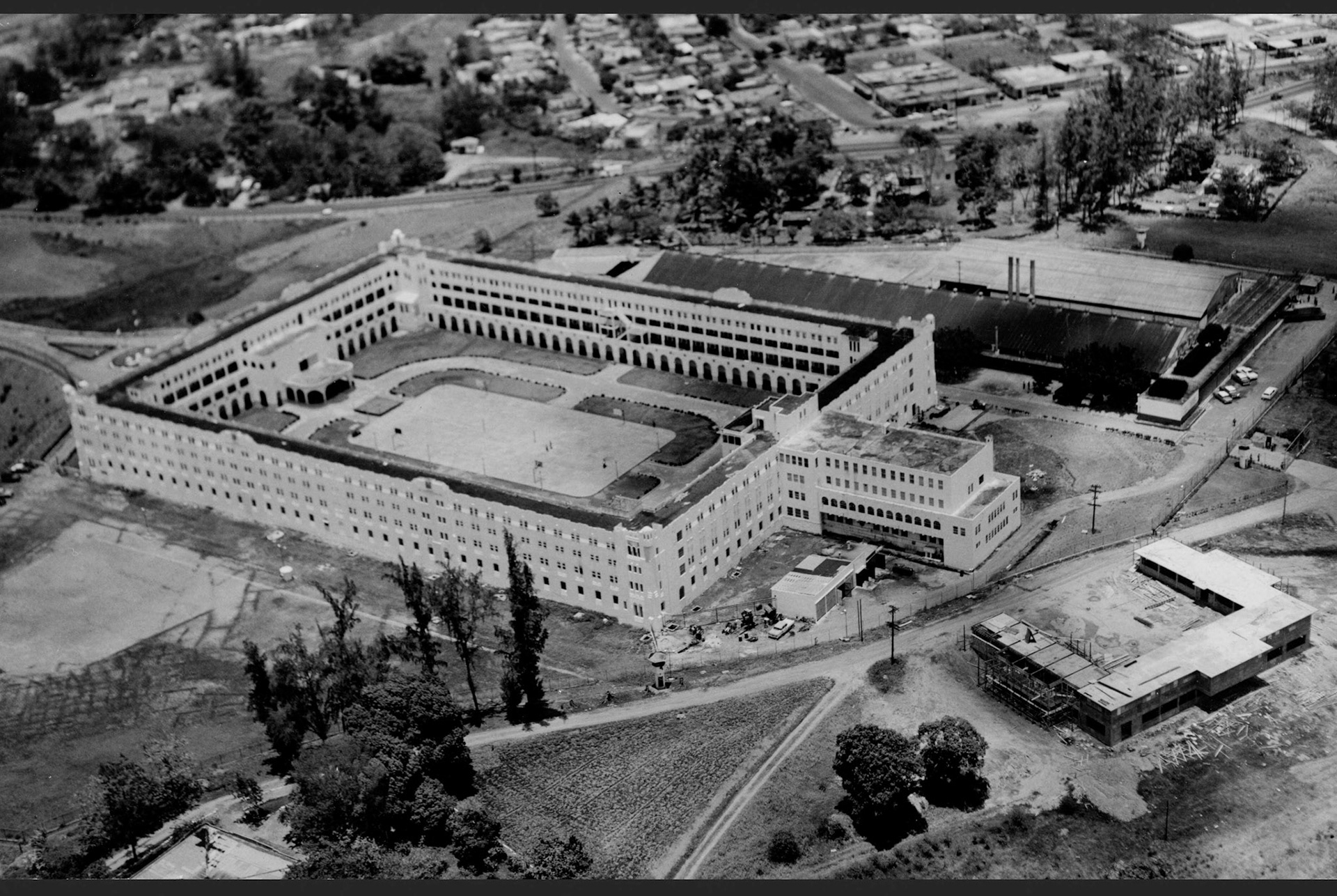 Fotografía aérea de la penitenciaría estatal.Abril 23, 1965