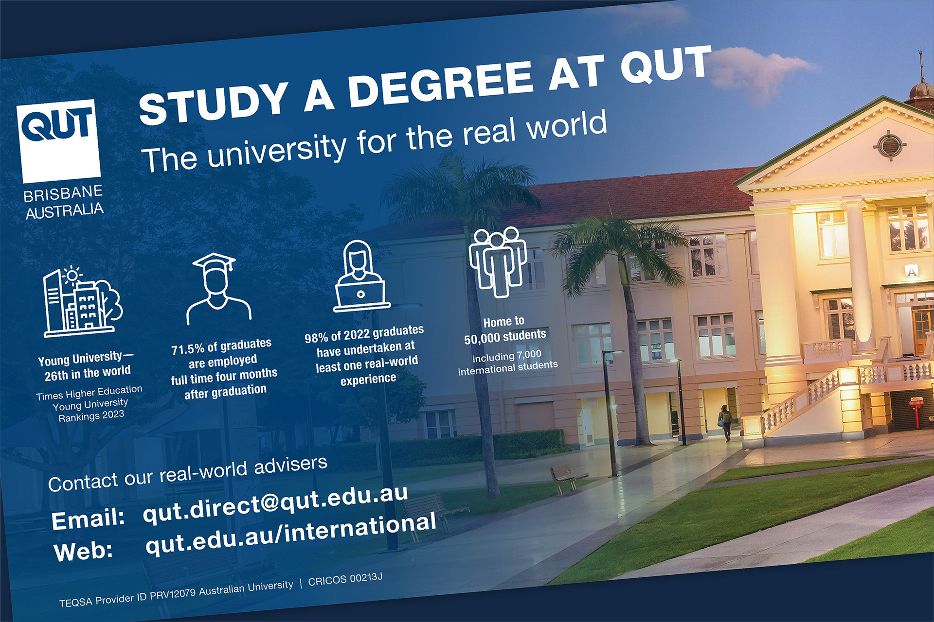 Work done for the QUT International Marketing Services