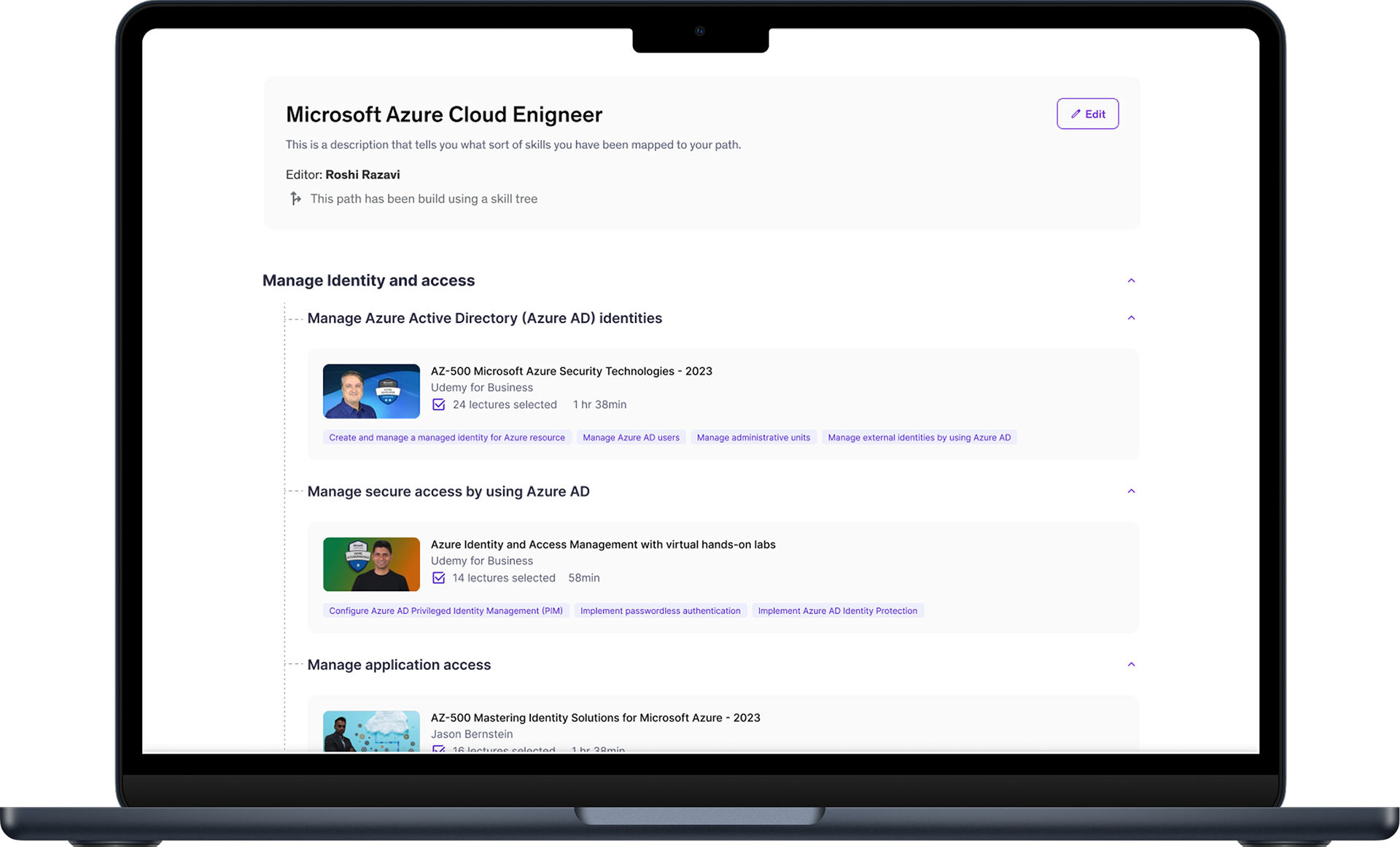 Learning path UI change