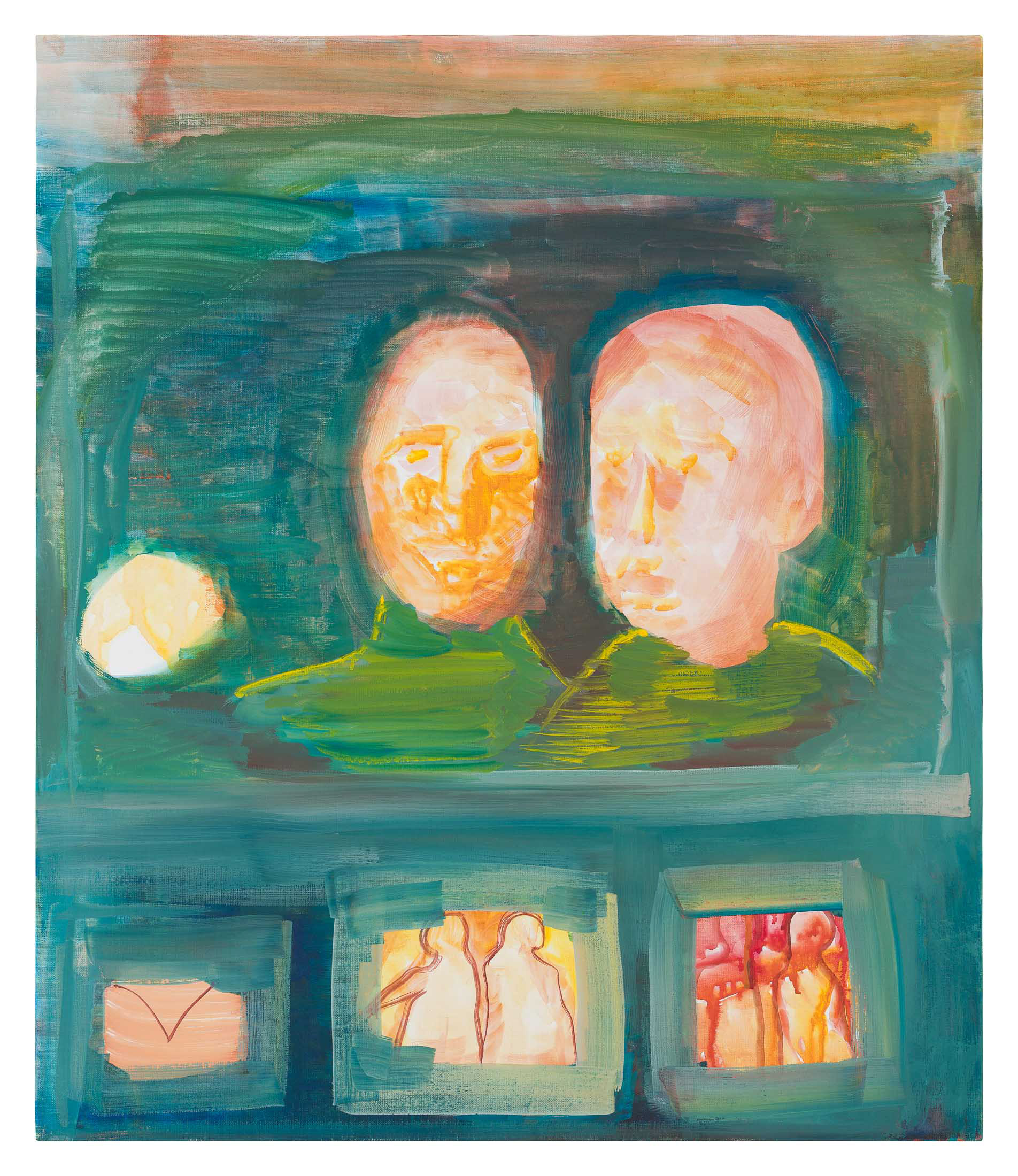 Krzysztof Mezyk - Talk, gouache on canvas, 70 x 60 cm, 2023