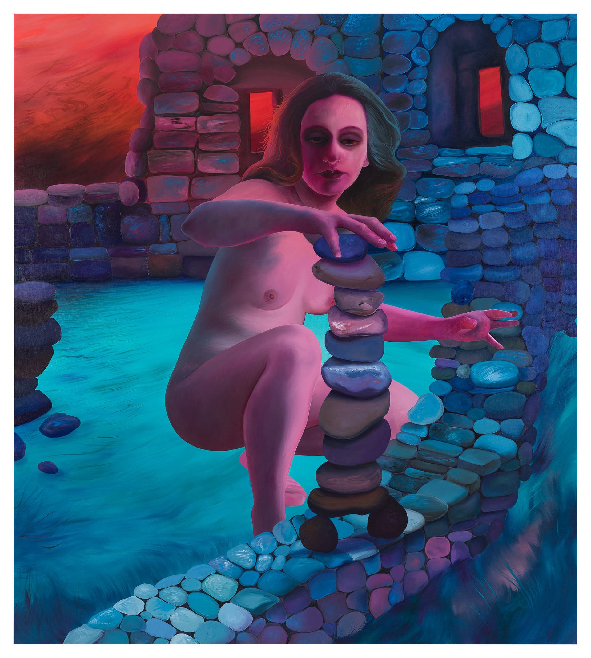 Paulina Stasik, Builder, oil on canvas, 190 x 170cm, 2023