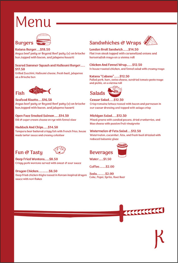 Food Truck Final Menu