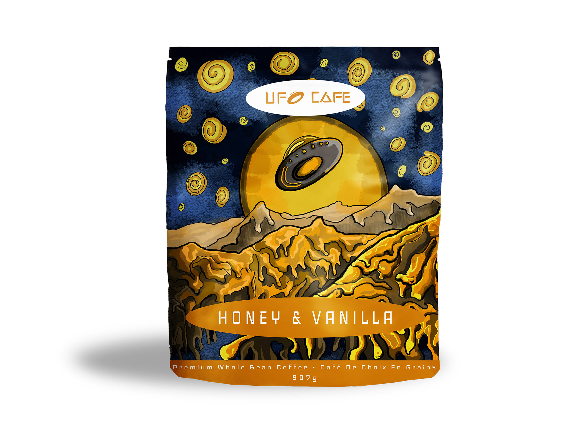 UFO Cafe Coffee Bag Mockup