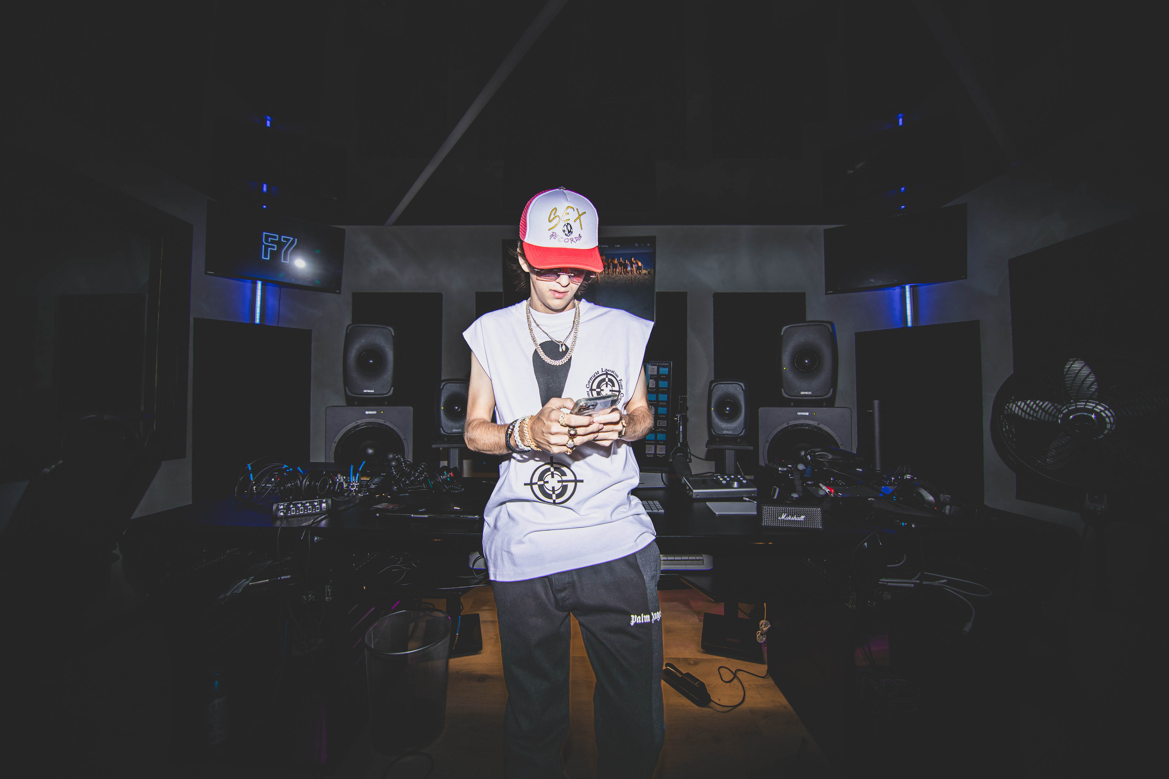 Artist Dave Luv in the Recording Studio