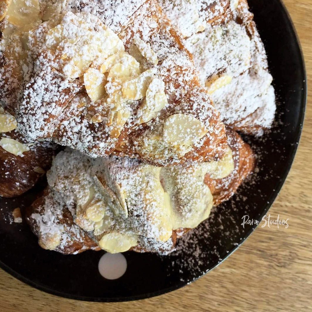 Almond croissants with a frangipane centre
