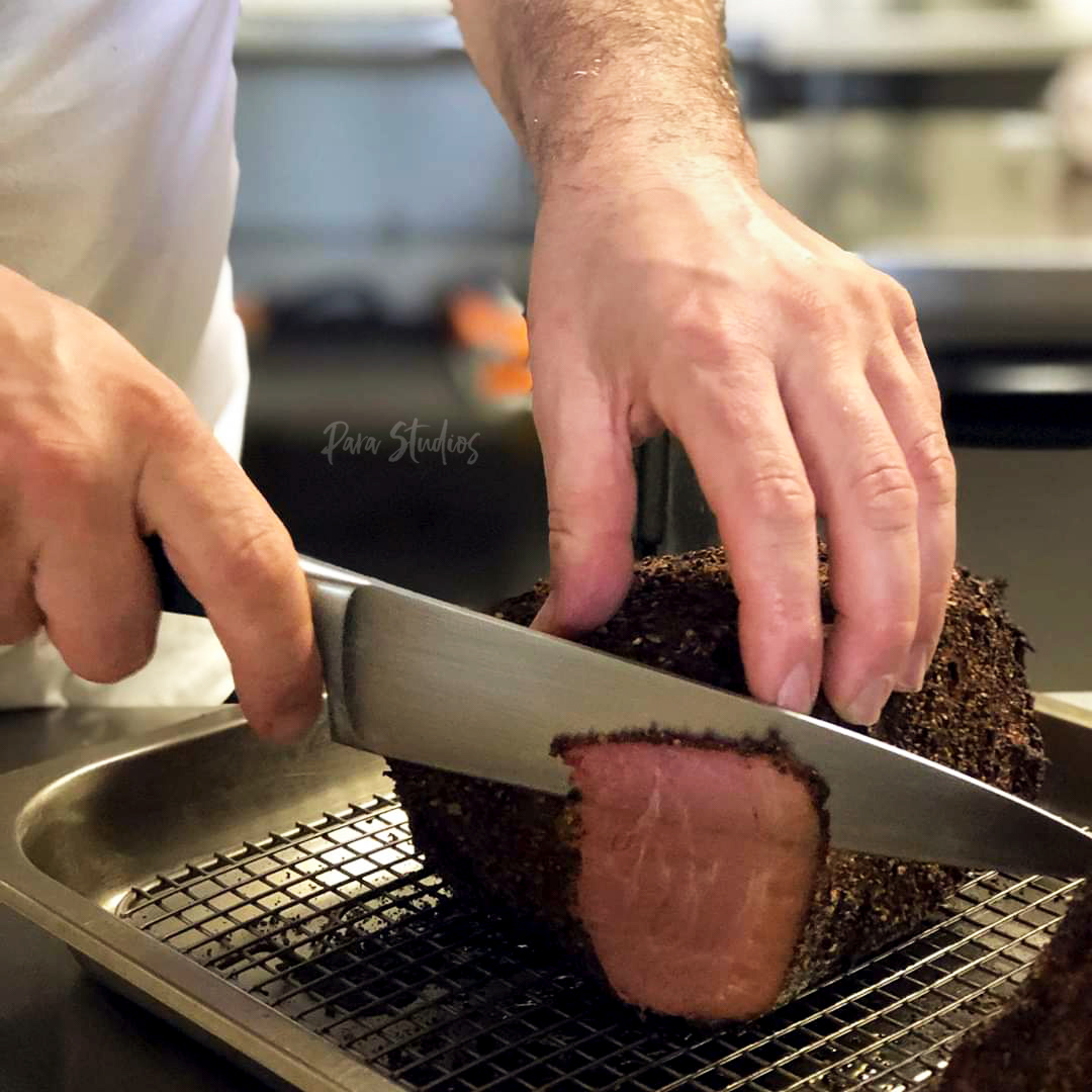 Spice rubbed and roasted pastrami