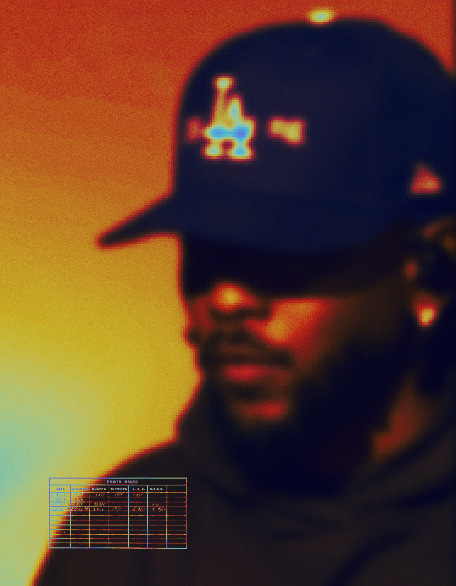 Montage photo de Kendrick Lamar avec un effet thermique