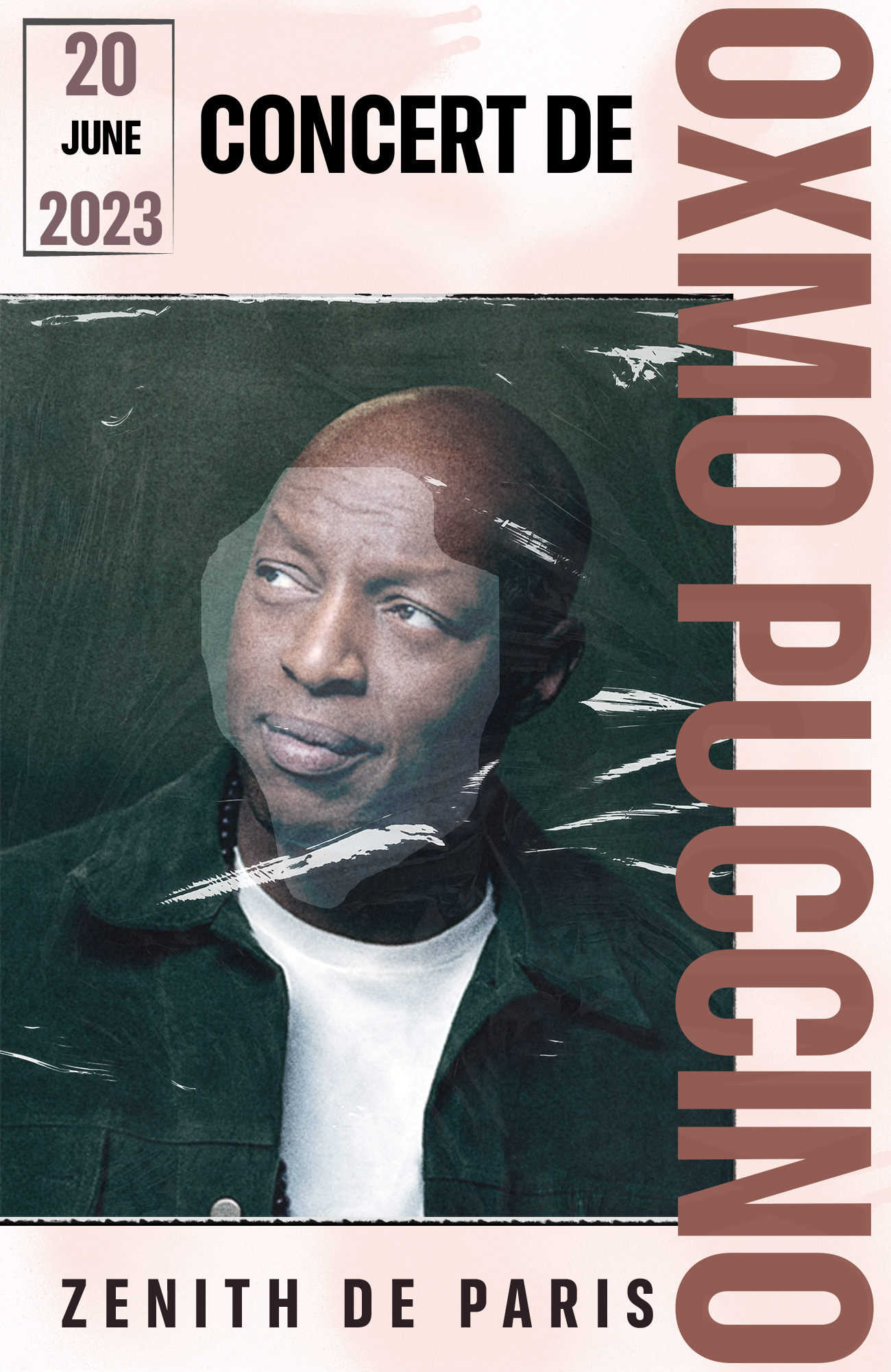 Affiche fictionnel pour un concert de Oxmo Puccino au Zenith de Paris