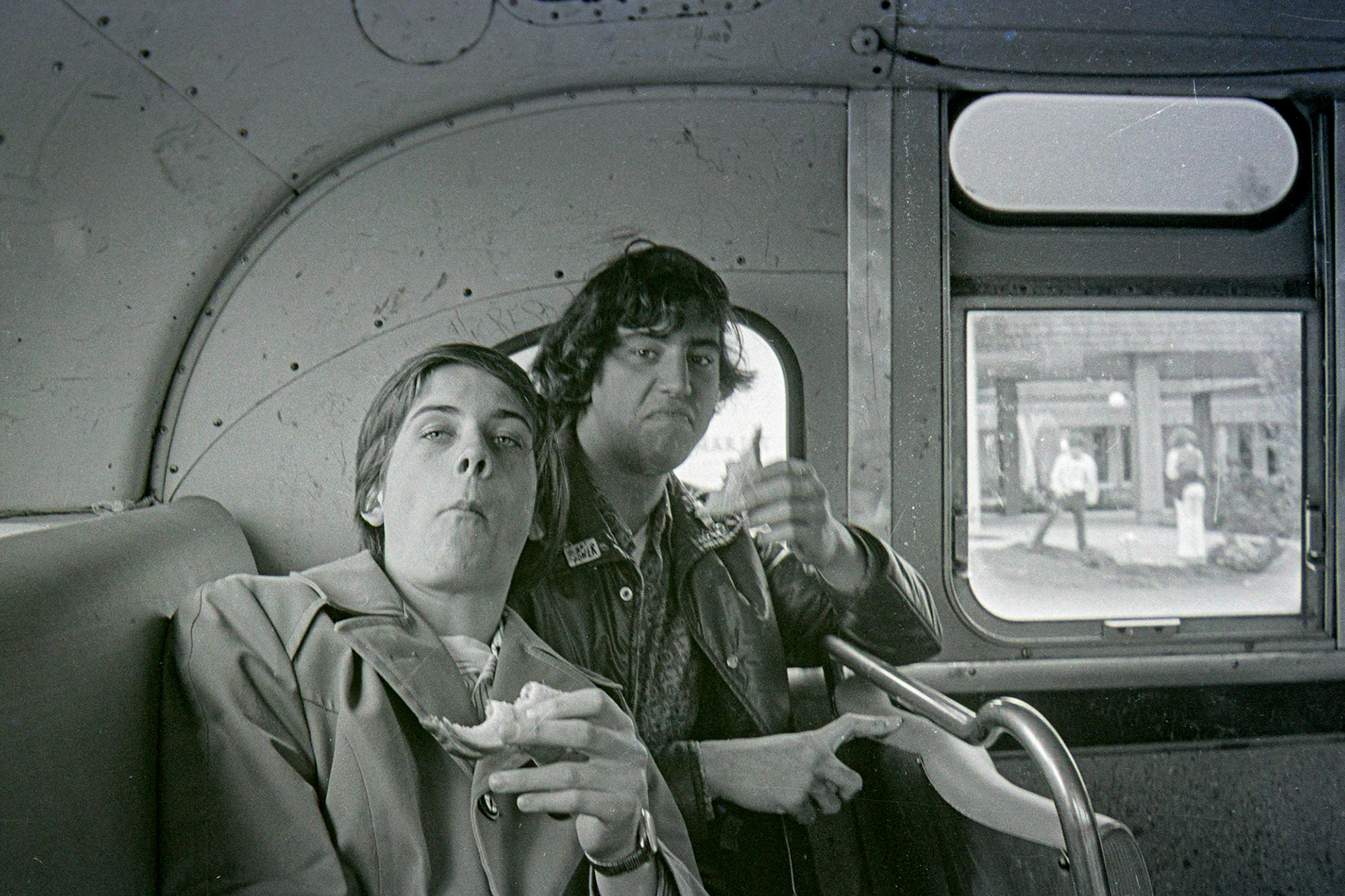 Cooper and Hassler ride the "school" bus