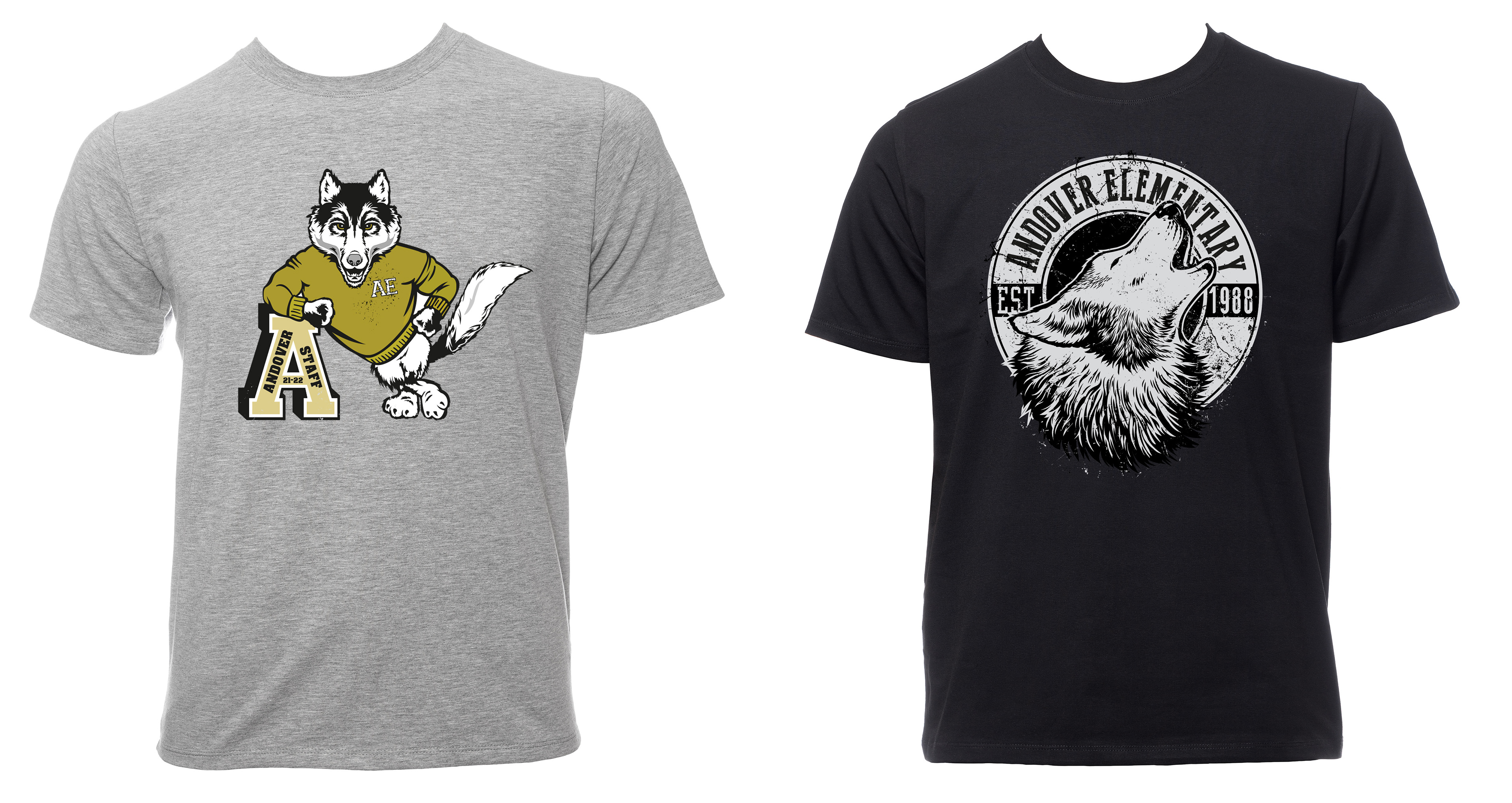 T-shirts designed by our staff for Andover Elementary