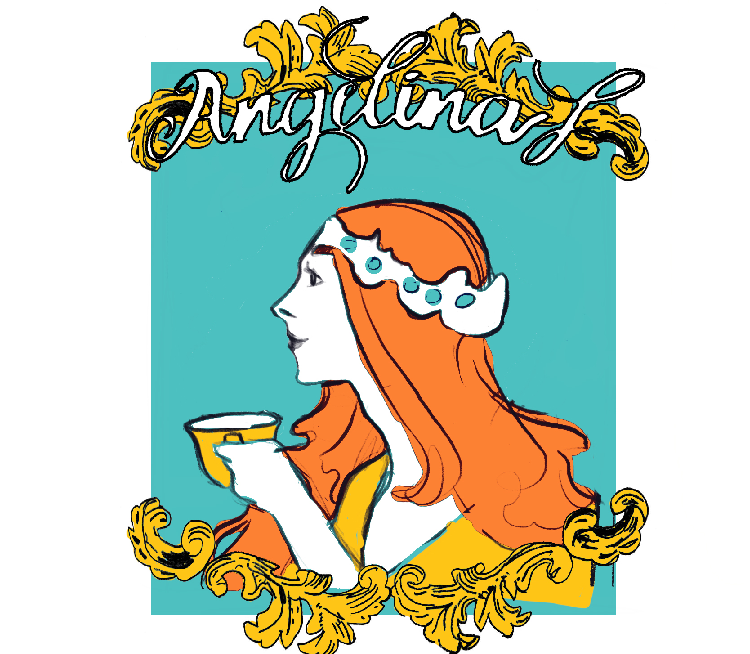 Café Logo Design This is a logo design for a cafe I envisioned after my travels to Mystic, CT. I was so inspired by my visit that I really wanted to capture the cozy, inviting feeling that the town gives off in this piece. The logo is handpainted in Photoshop.