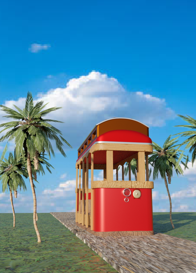 Trolley 3D Model of a Trolley using Blender rendered in cycles