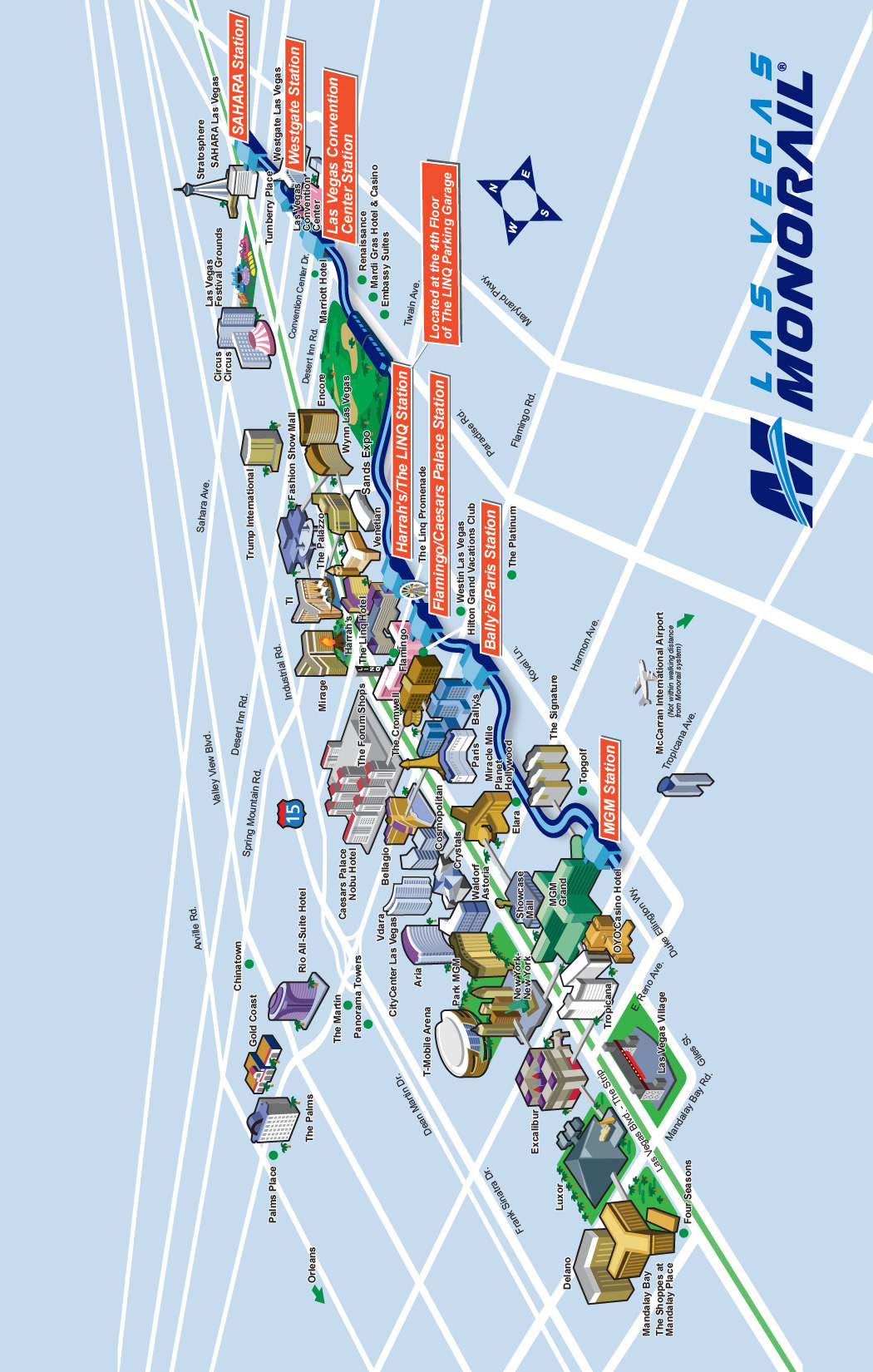 Las Vegas Monorail Rack Card Design (Back)