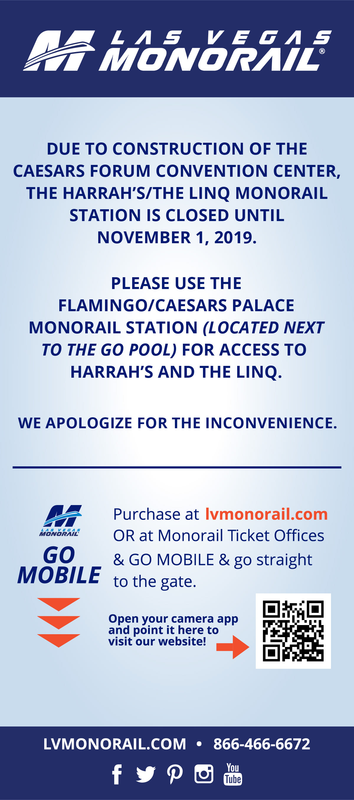 Las Vegas Monorail Rack Card Design (Front)