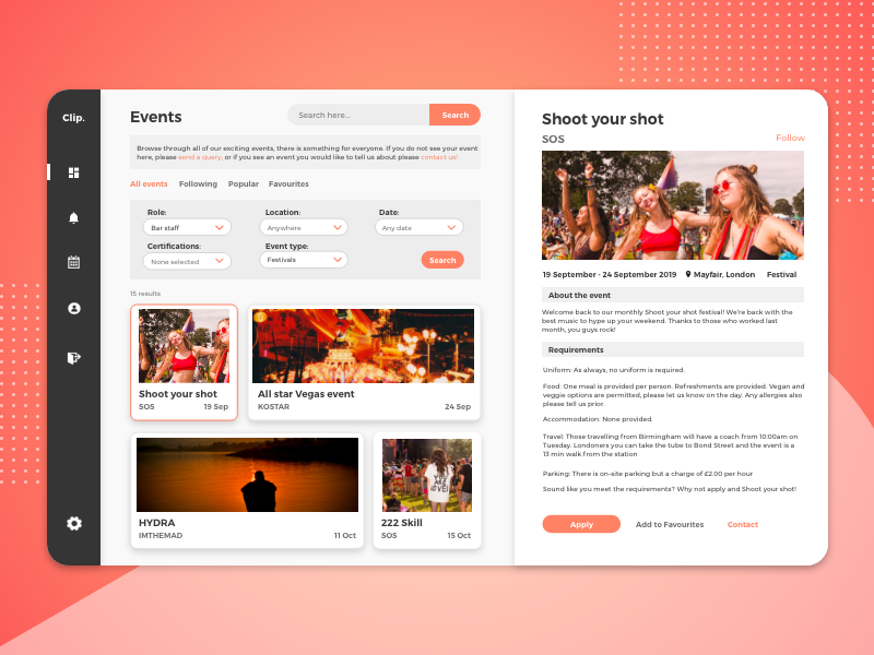 Event Management UI