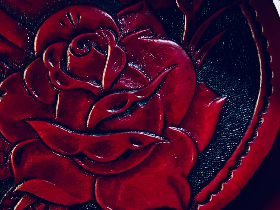 Designed and Hand Carved Leather Handbag 