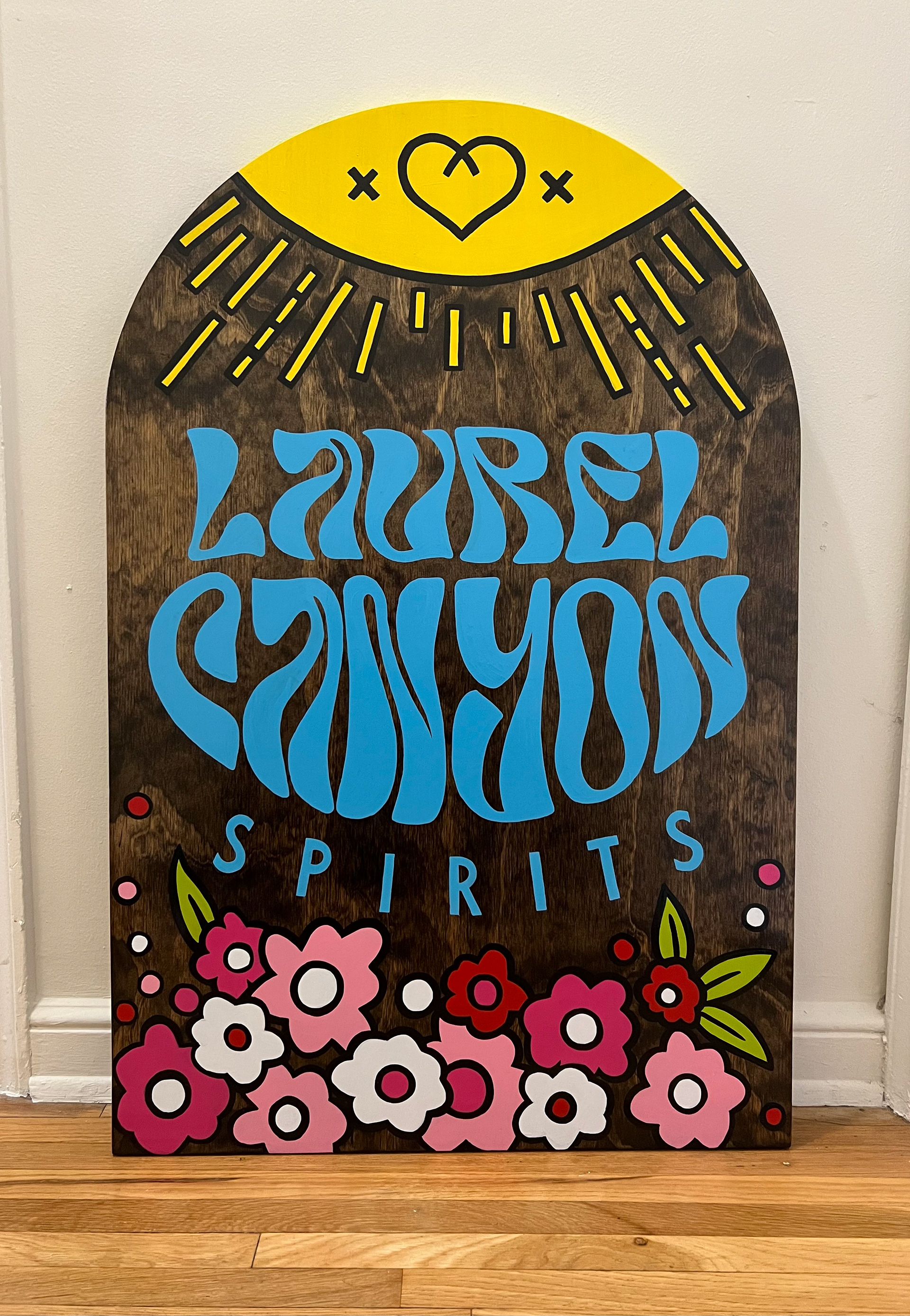 Sandwich Board with wood stain and painted  enamel