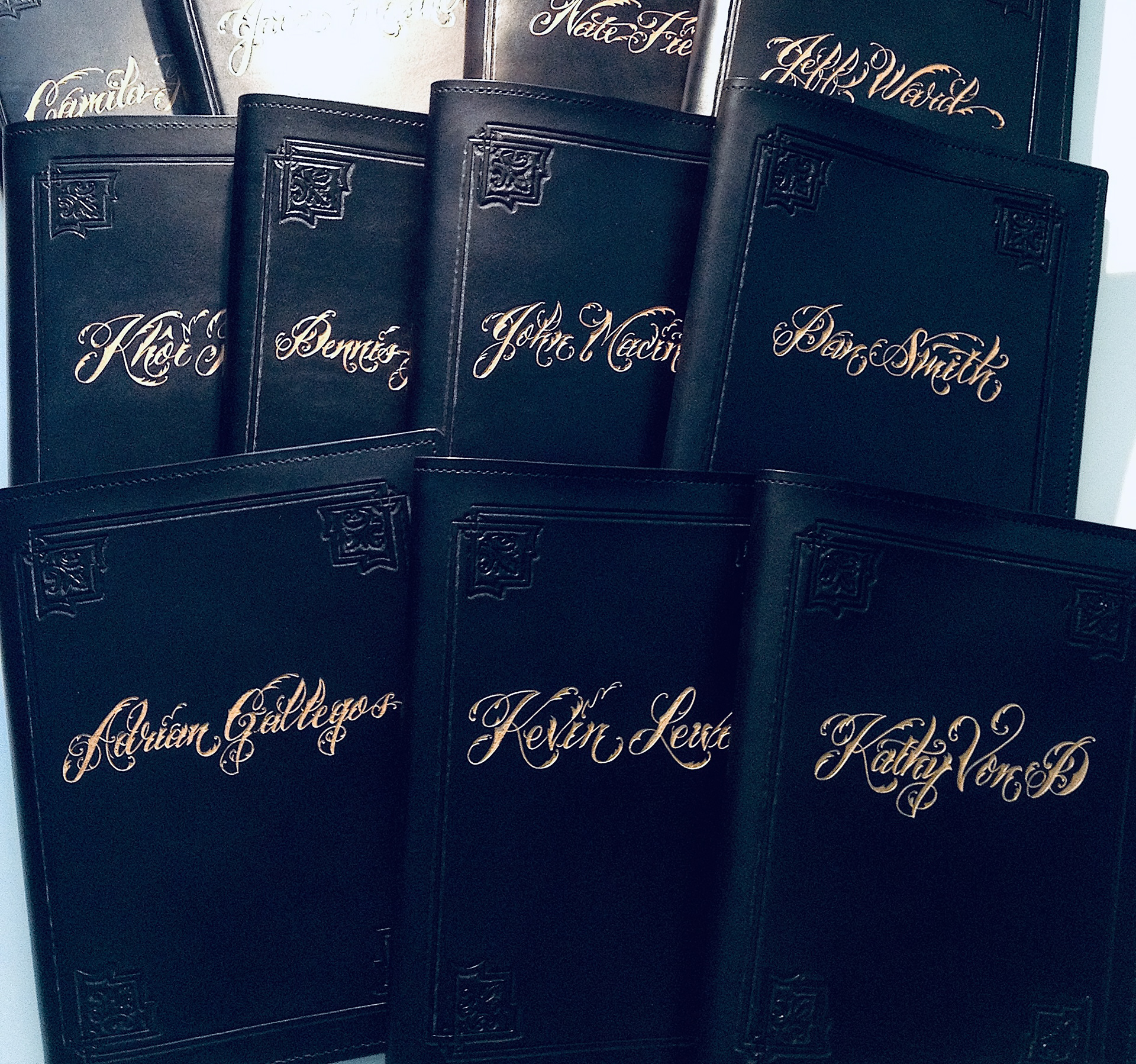 Carved Leather Tattoo Portfolios for the cast of LA Ink for Kat Von D
