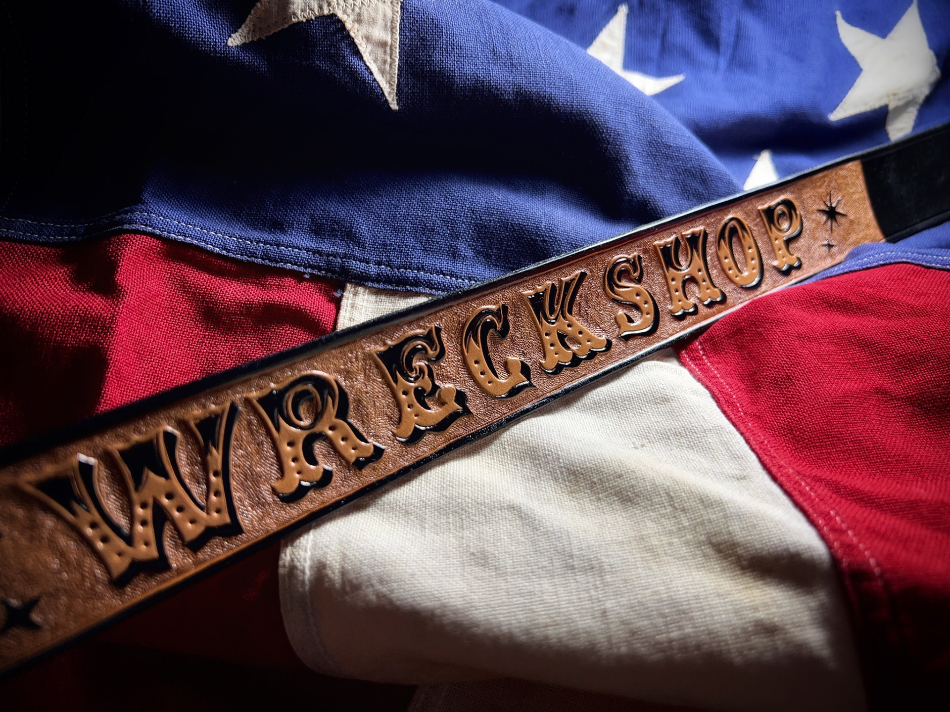 Hand Carved Leather Belt