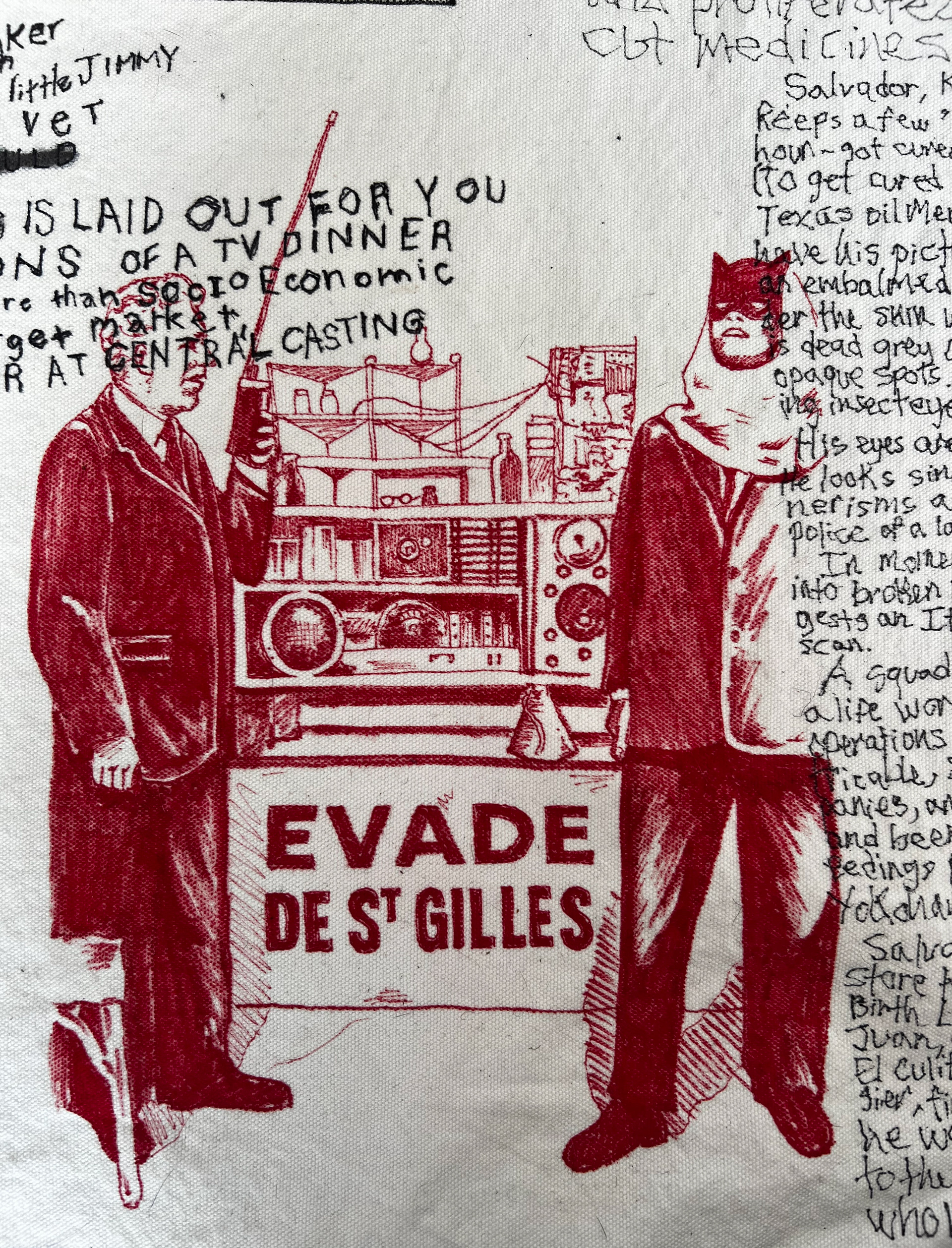 Sharpie on canvas for Enfants Riches Deprimes couch installation at Maxfield Melrose