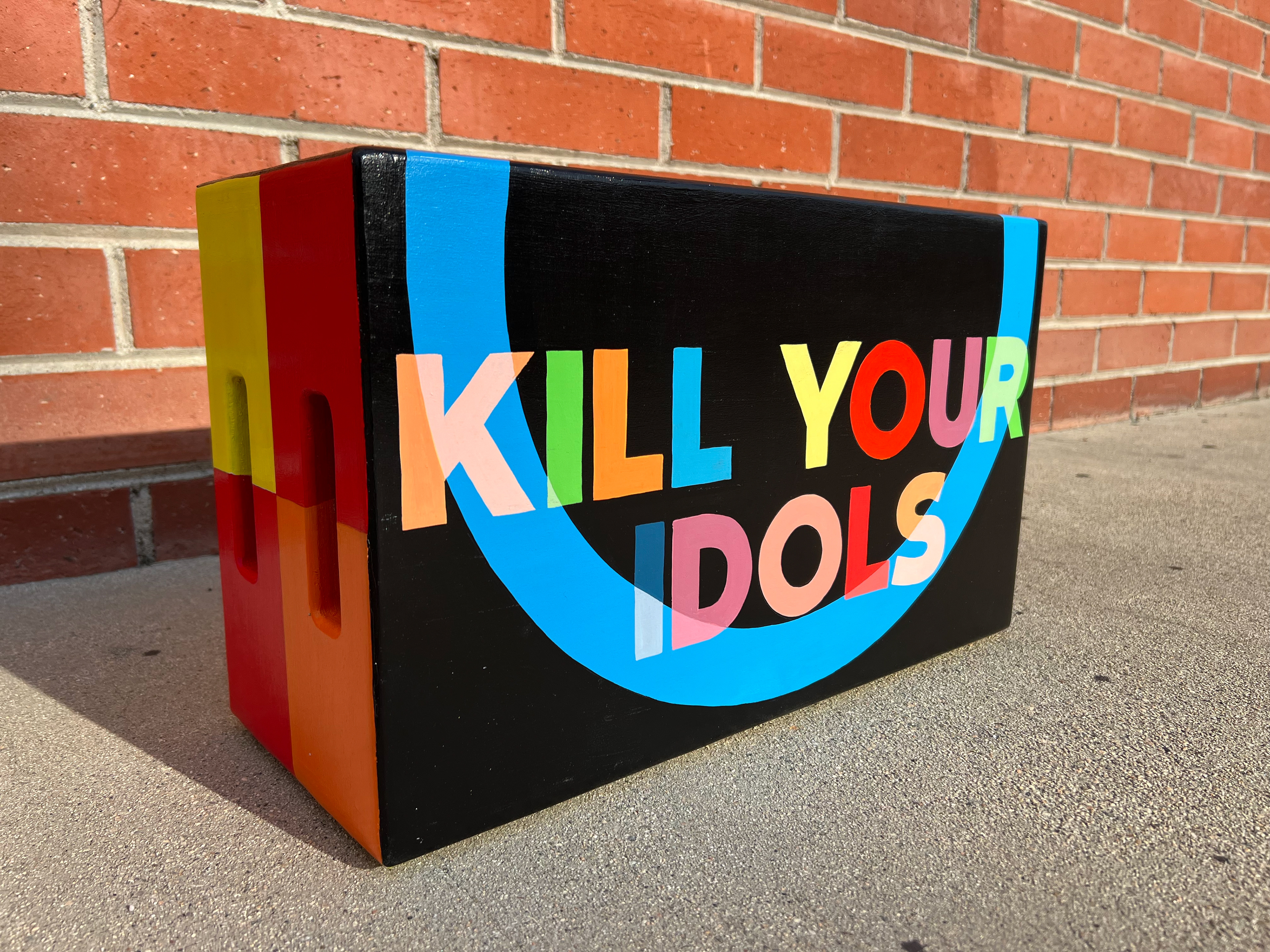 Custom Painted Apple Box for Kill Your Idols Publishing