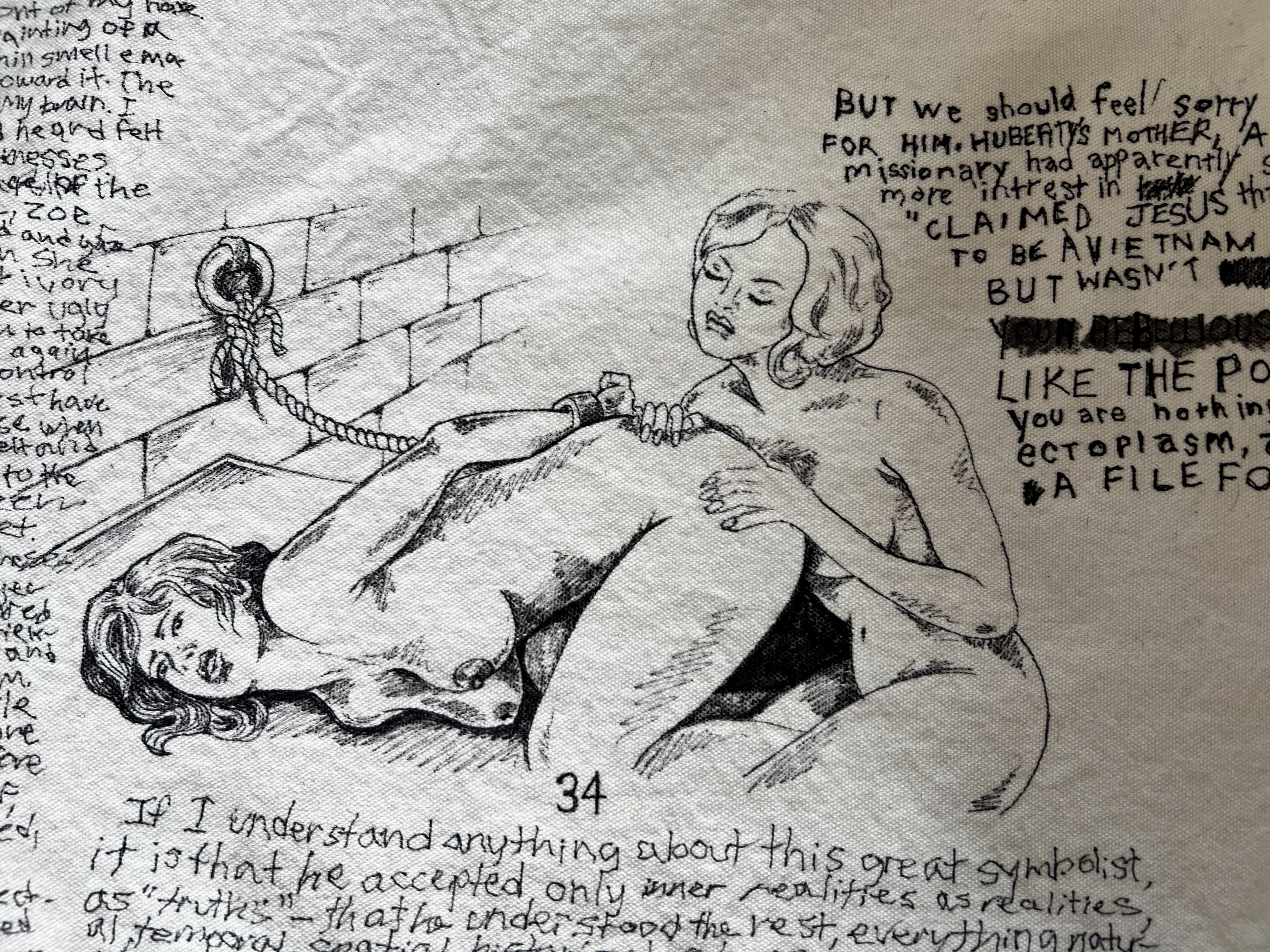 Sharpie on canvas for Enfants Riches Deprimes couch installation at Maxfield Melrose