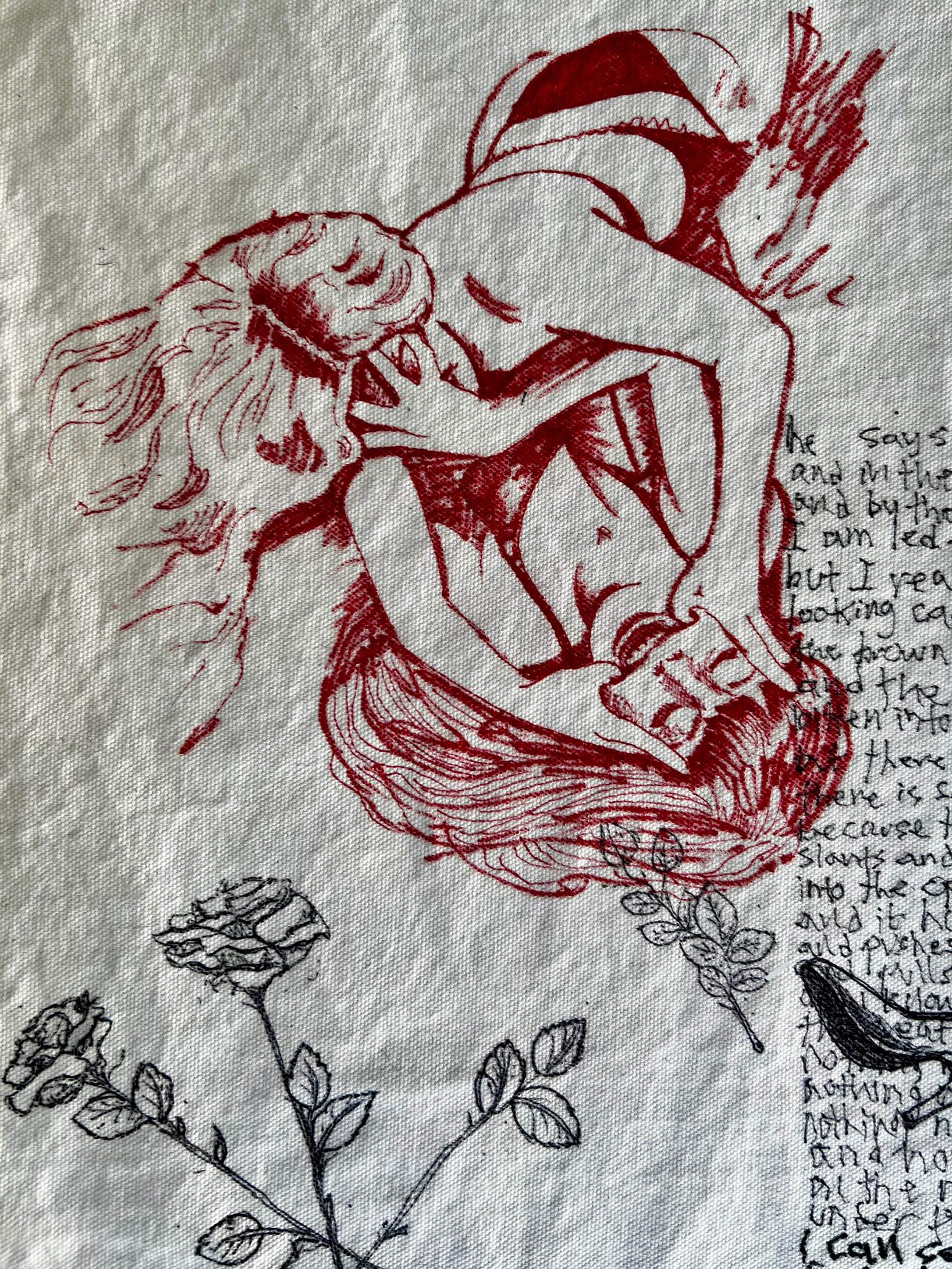 Sharpie on canvas for Enfants Riches Deprimes couch installation at Maxfield Melrose