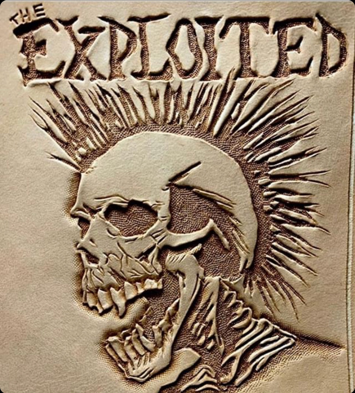 Carved Leather Wallet for singer of Exploited 