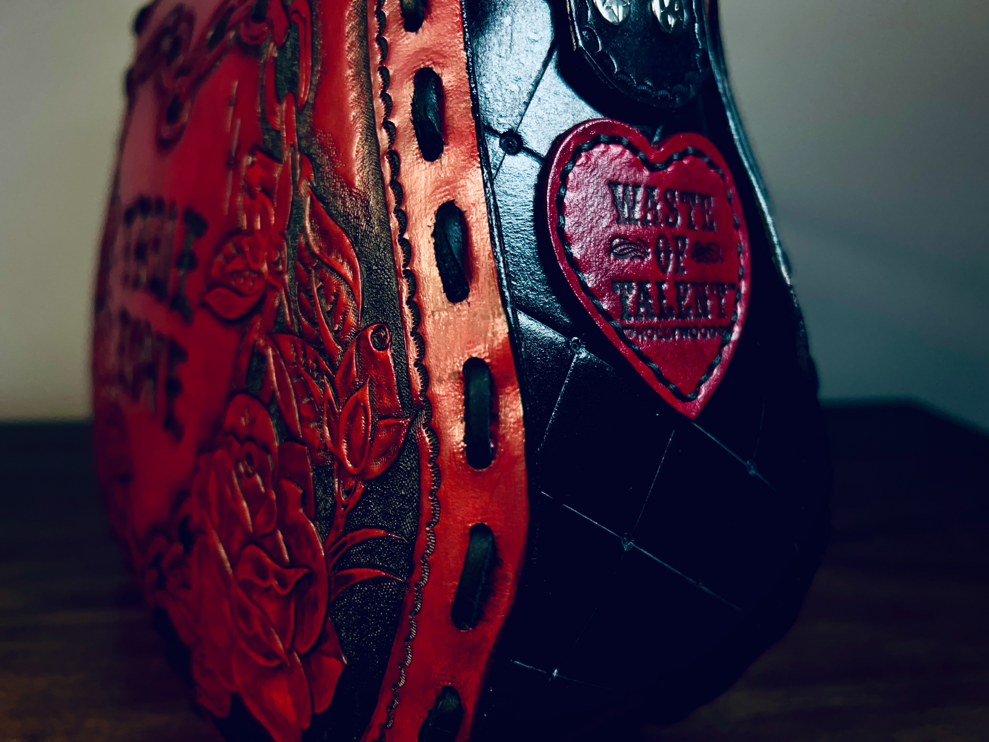 Designed and Hand Carved Leather Handbag 