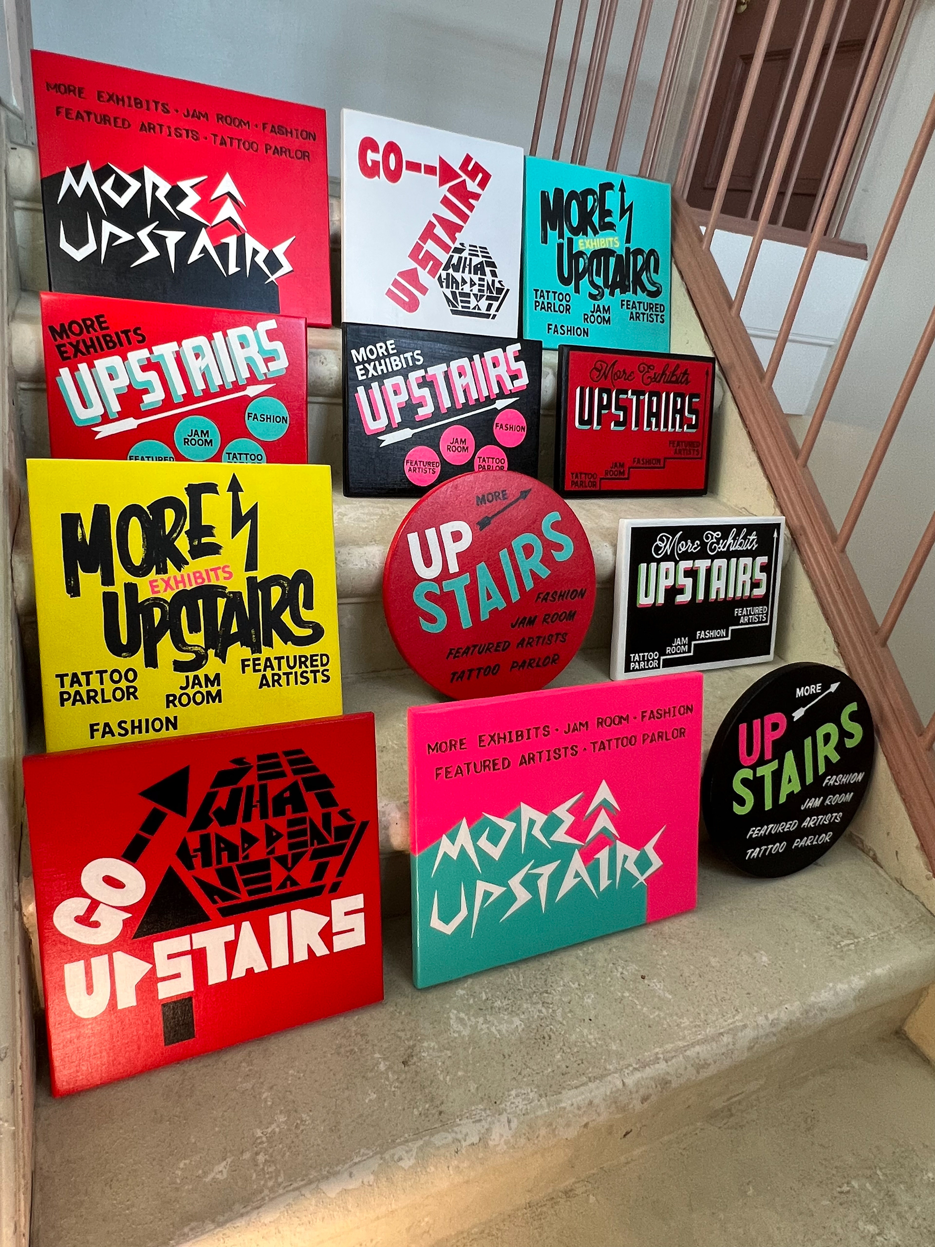 Punkrock Museum Directional Signage on wood