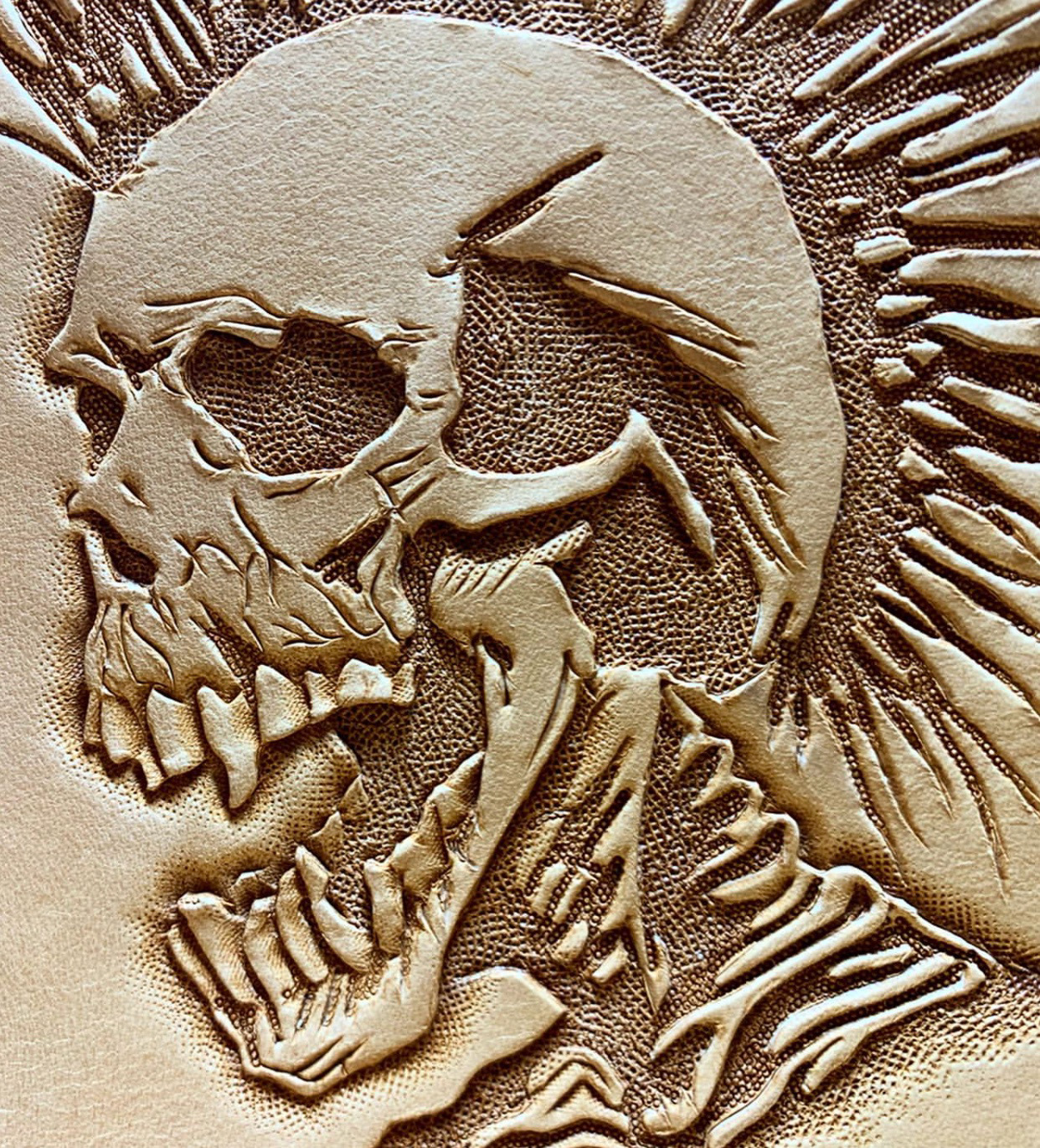 Carved Leather Wallet for singer of Exploited 