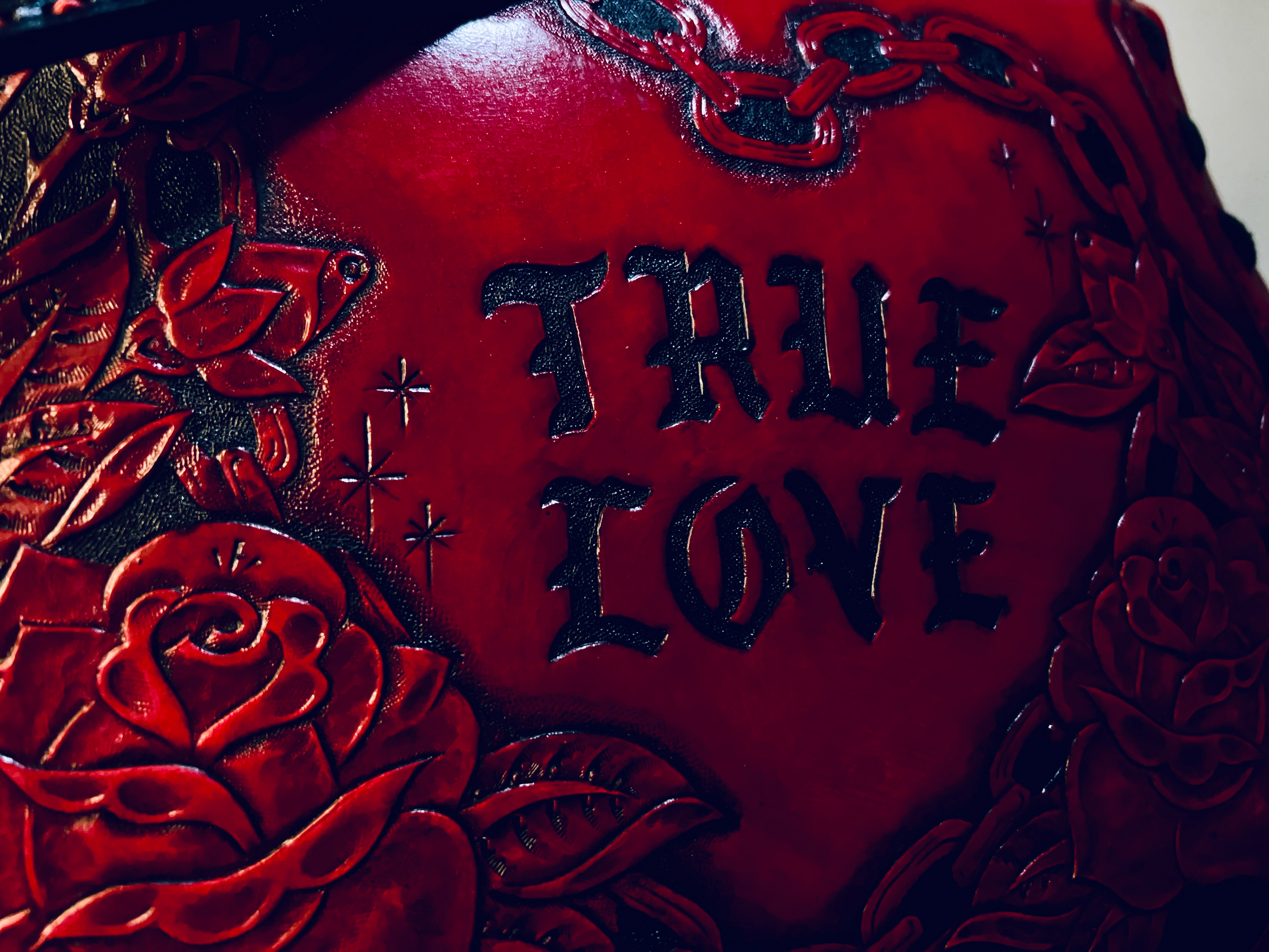 Designed and Hand Carved Leather Handbag 