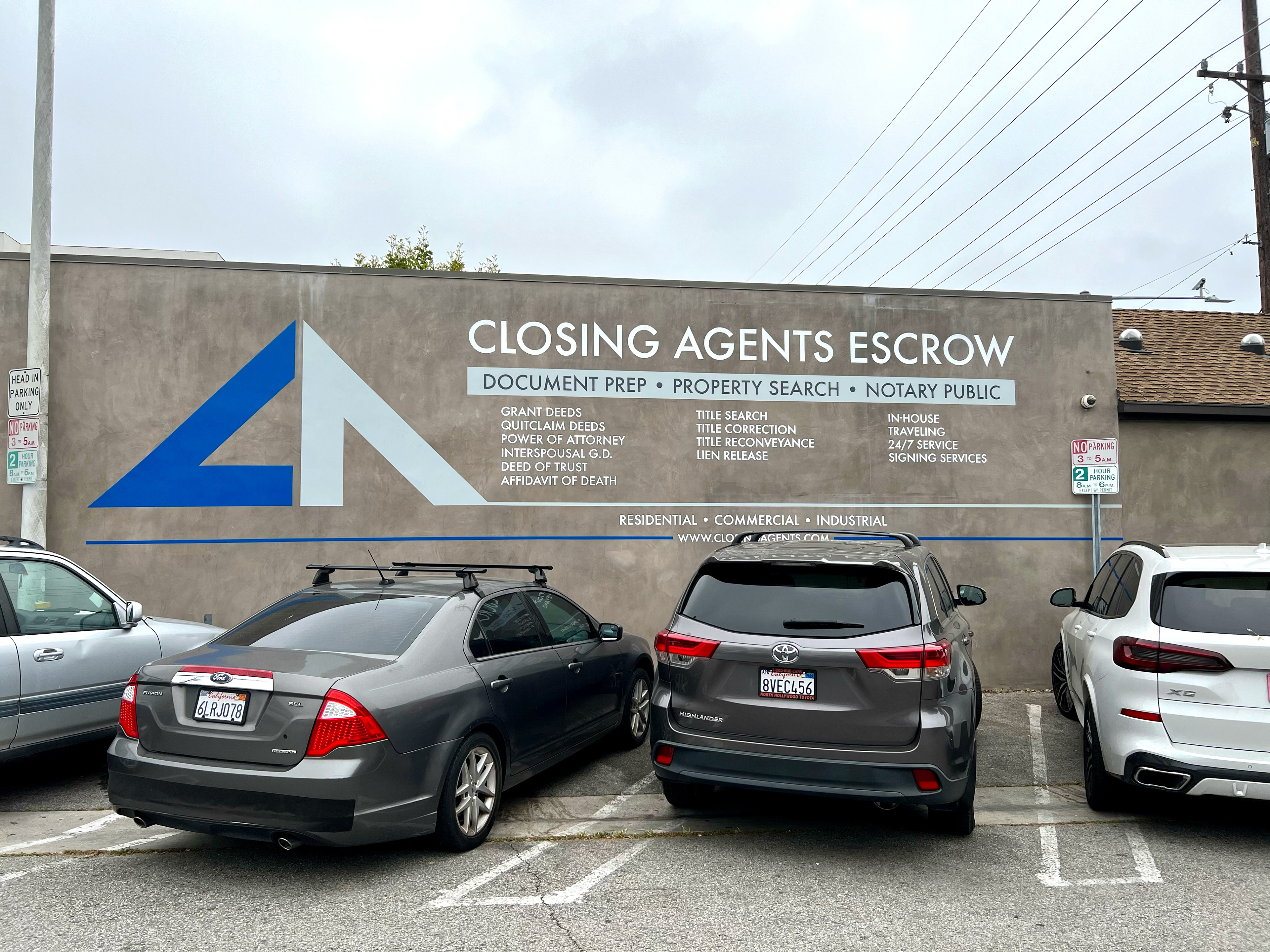 Large scale painted wall mural for Closing Agents Escrow Burbank