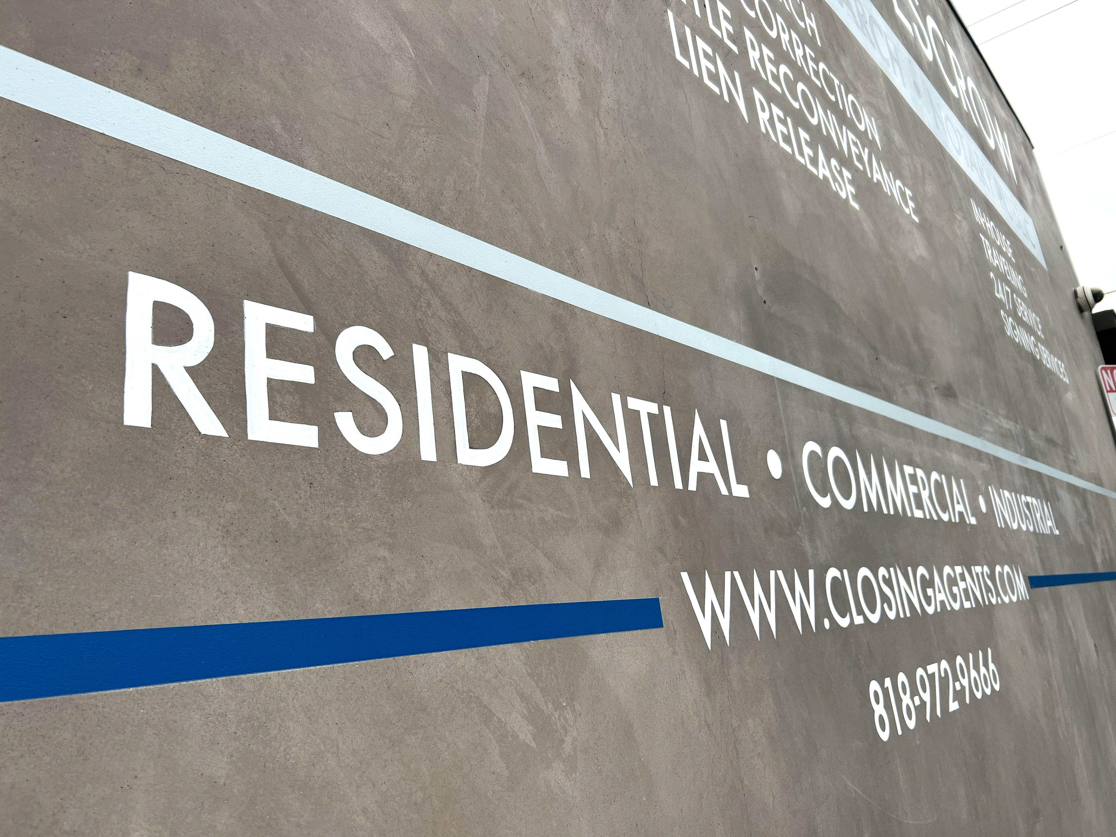 Large scale painted wall mural for Closing Agents Escrow Burbank