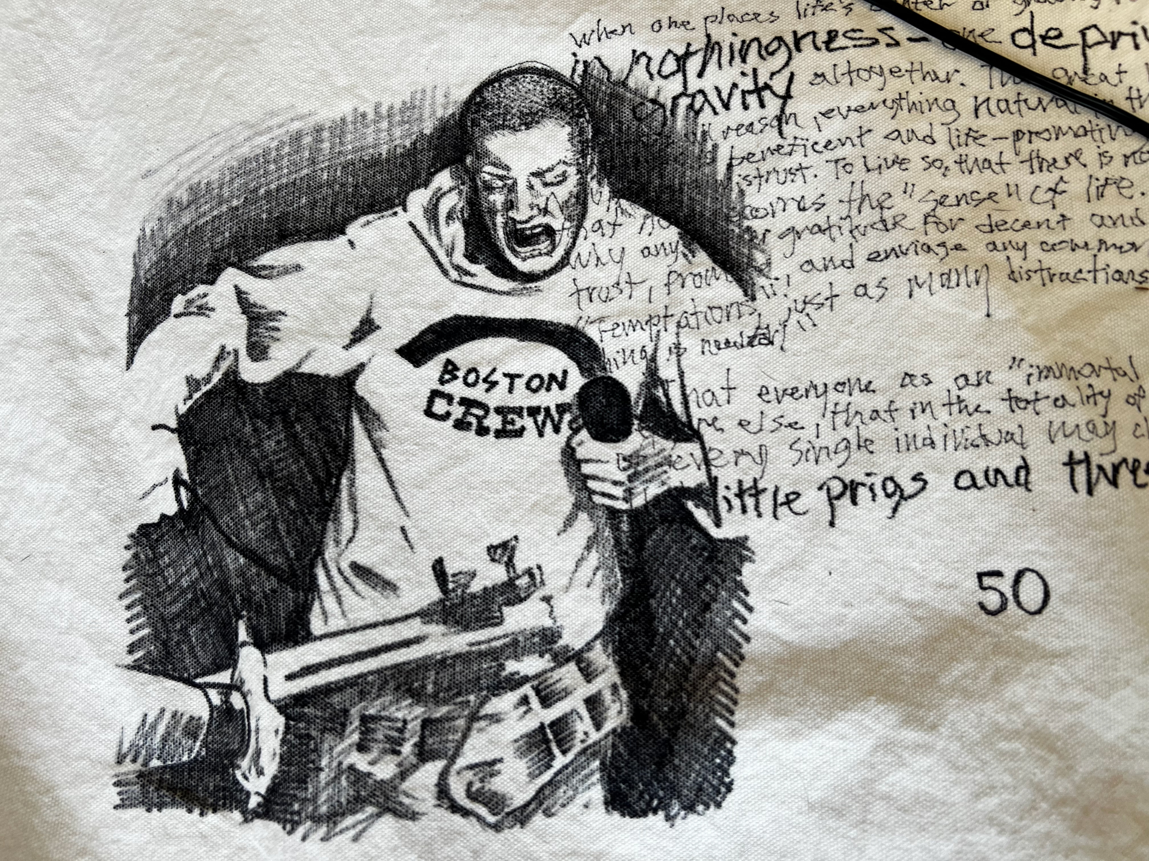 Sharpie on canvas for Enfants Riches Deprimes couch installation at Maxfield Melrose