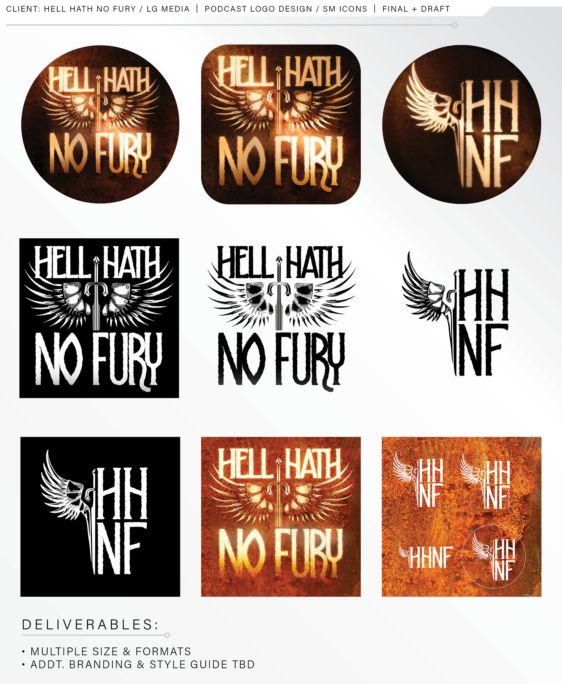 Logo Branding concepts - Podcast: Hell Hath No Fury