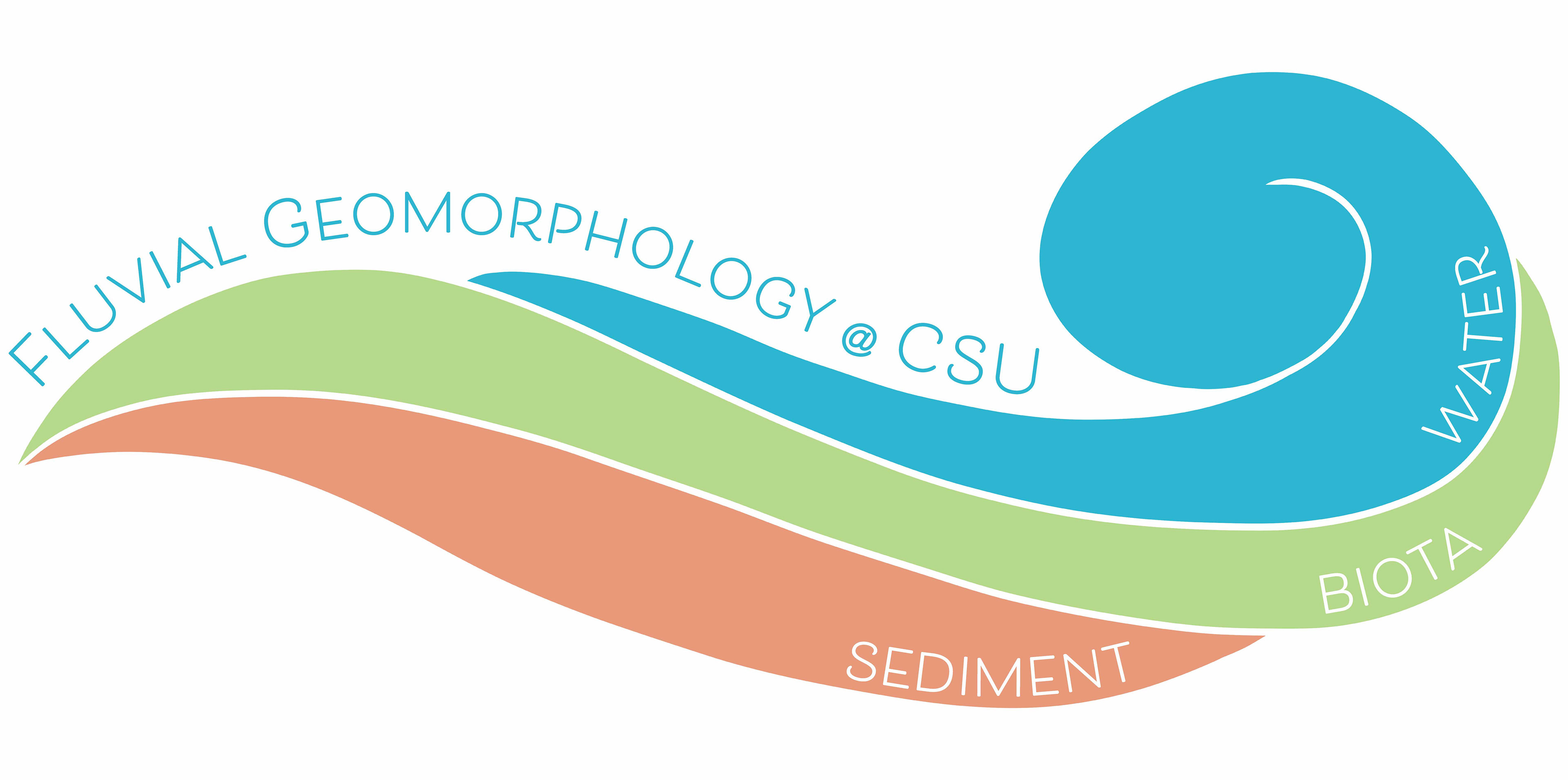 Logo for the Fluvial Geomorphology Lab at Colorado State University, Created in Adobe Illustrator and Fresco.