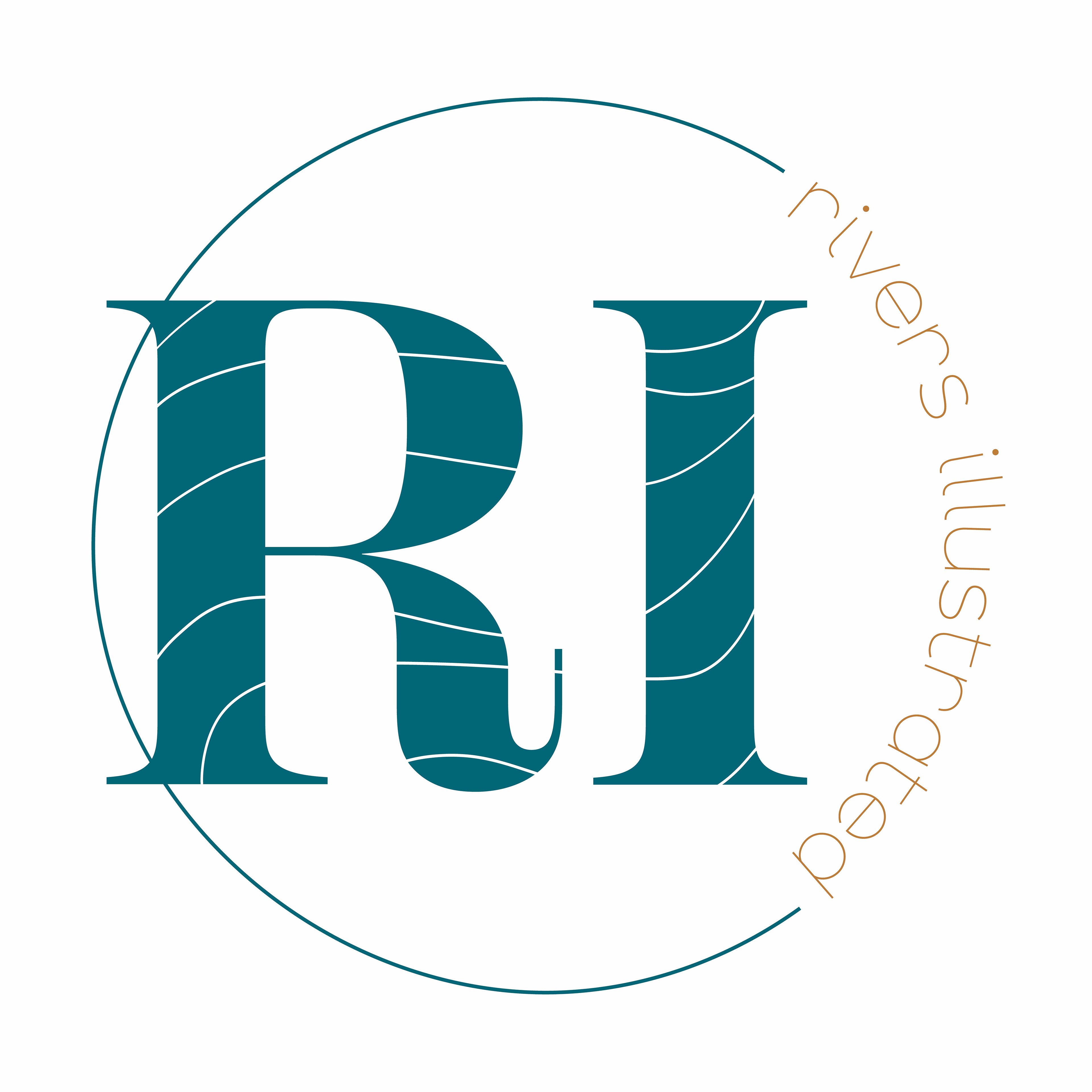 Rivers Illustrated art project logo, Created in Adobe Illustrator and Fresco.