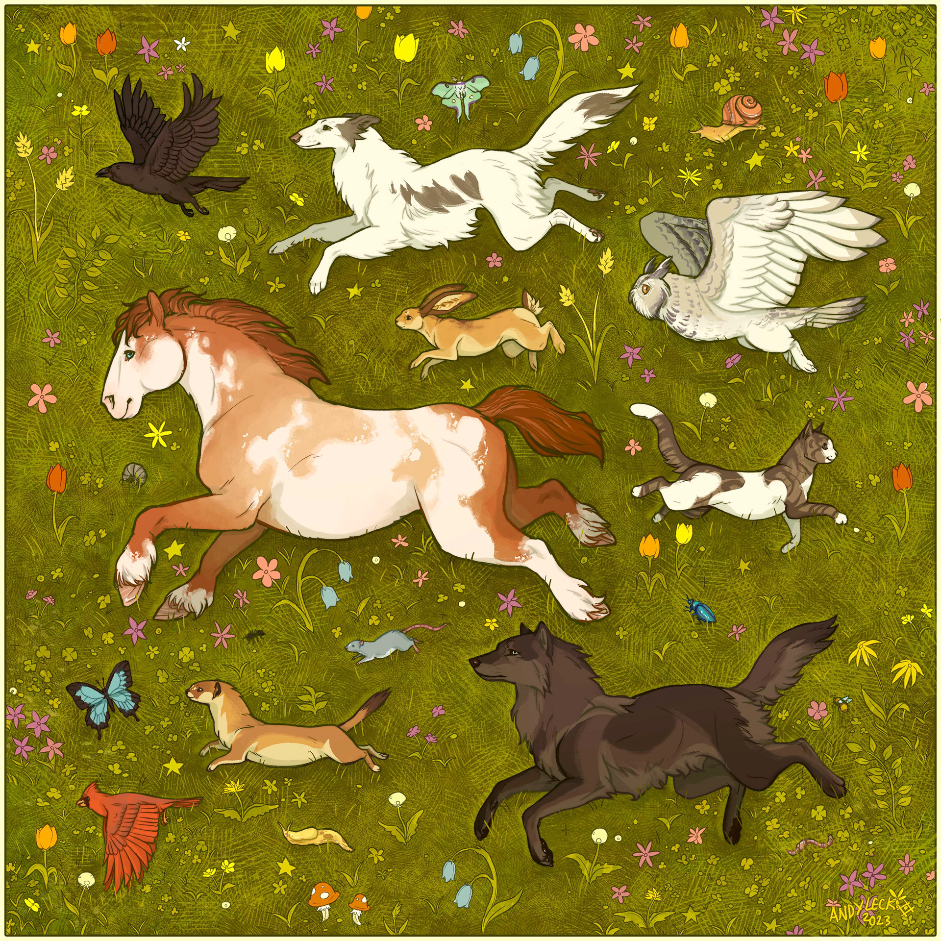 Pastures illustration. Photoshop, 2023