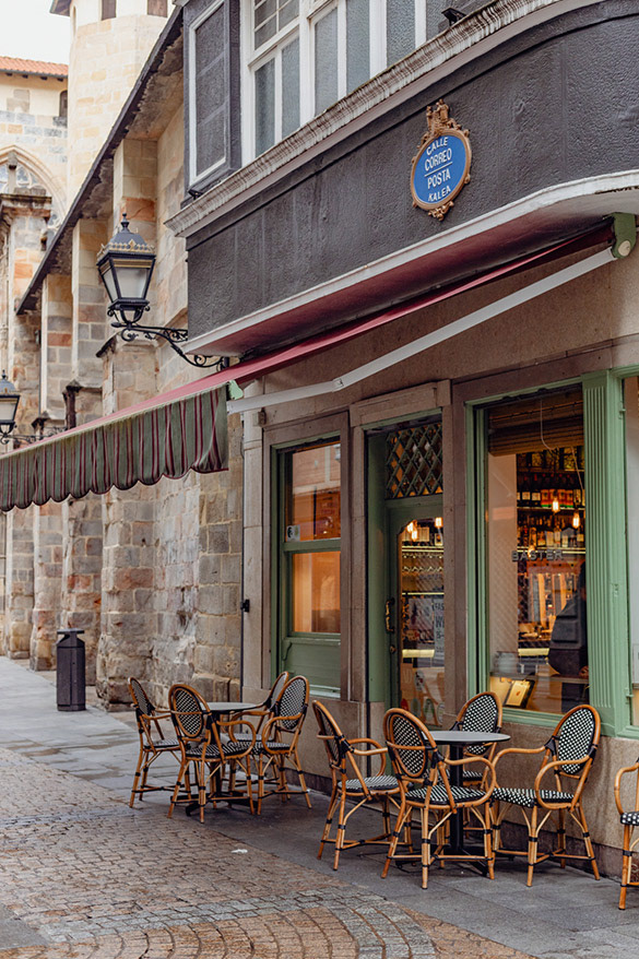 Pretty French cafe exterior