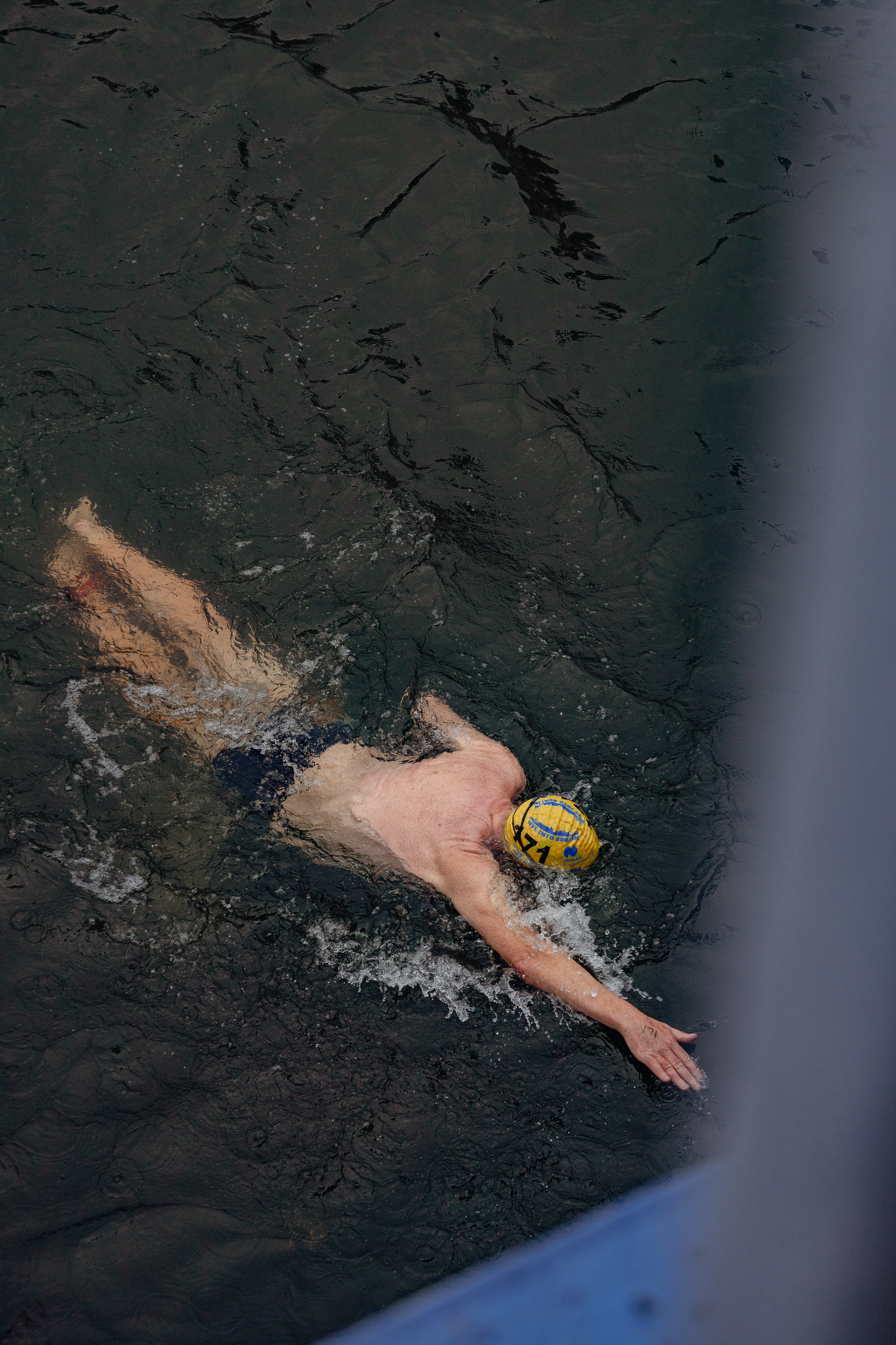 Swimmer swimming in Liffey Swim race in Liffey River