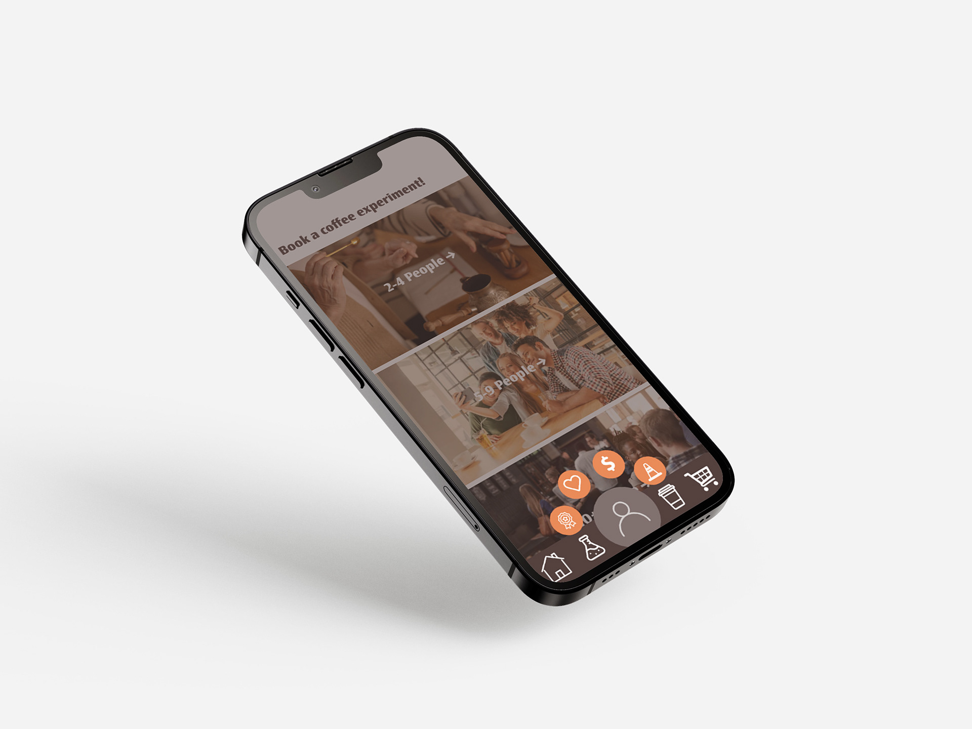 Booking Page with Menu Pop Up