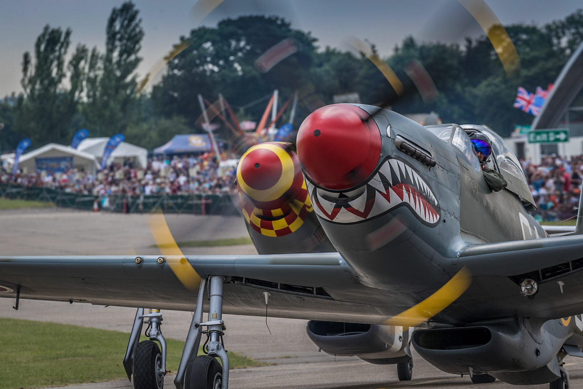 PNorth American P51 Mustangs at Duxford Air Show