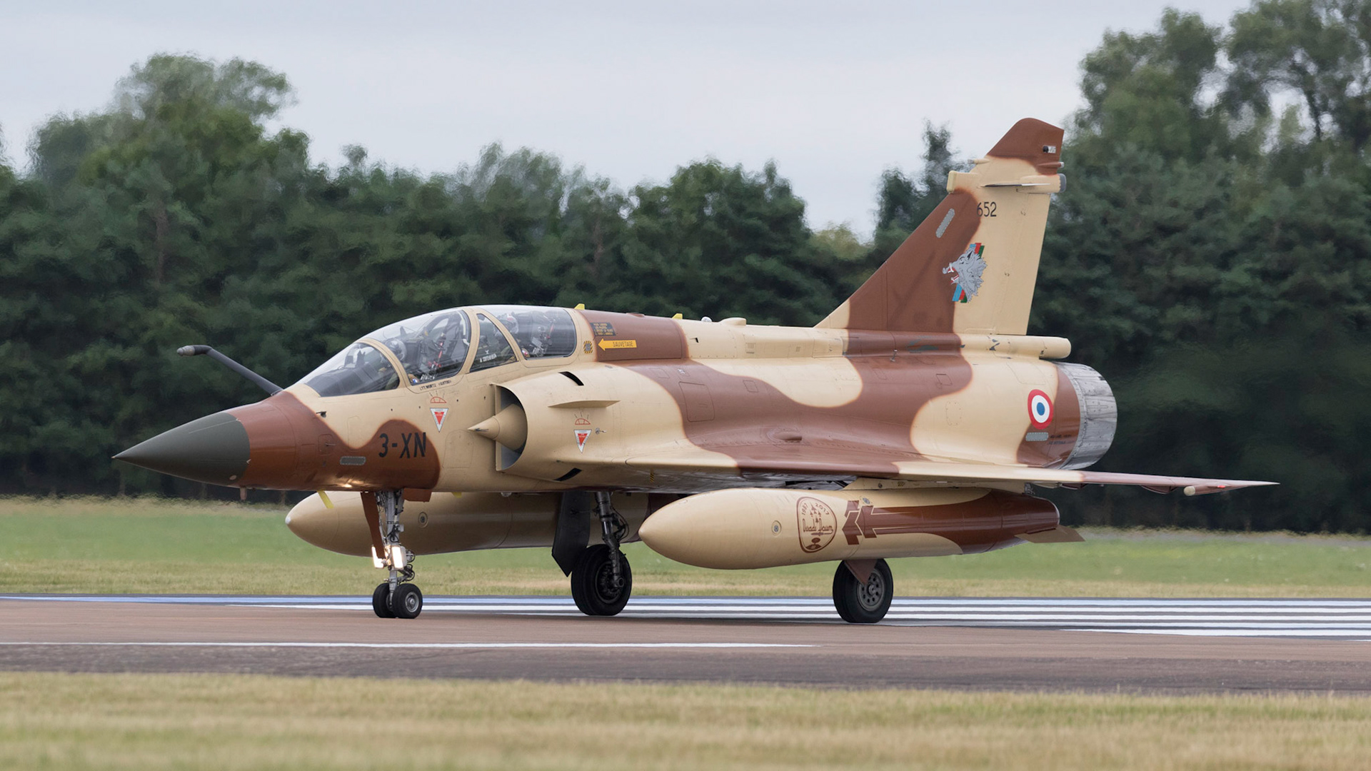 Fairford, UK - 15th July 2017: A French Armée de l'Air Mirage 2000 aircraft ready to take off