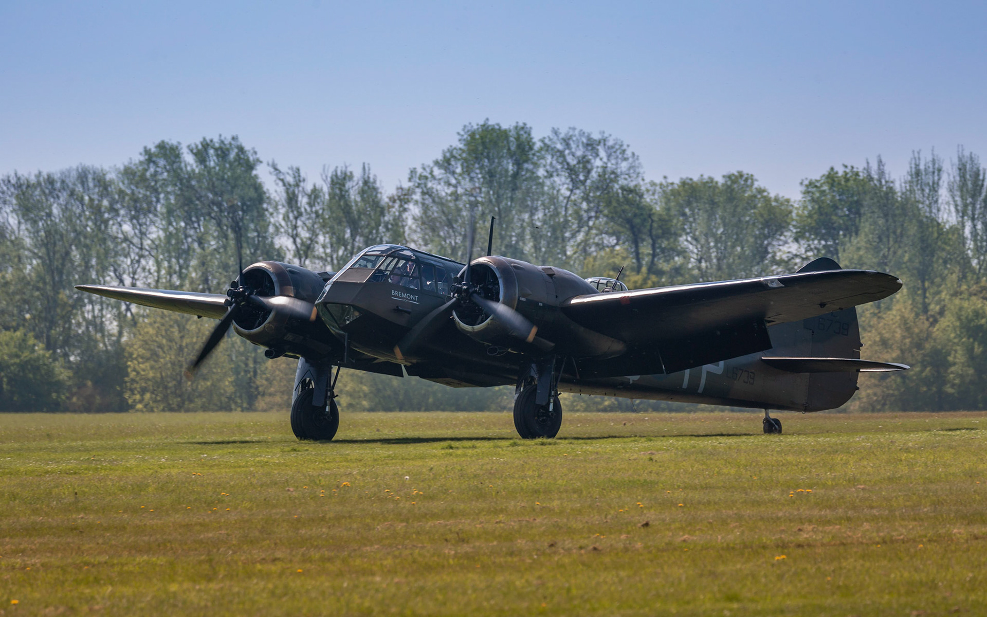 Biggleswade, UK - 6th May 2018: A Bristol Blenheim Mk1 belonging to the Aircraft Restoration Company, Duxford, UK. taxiing on airfield