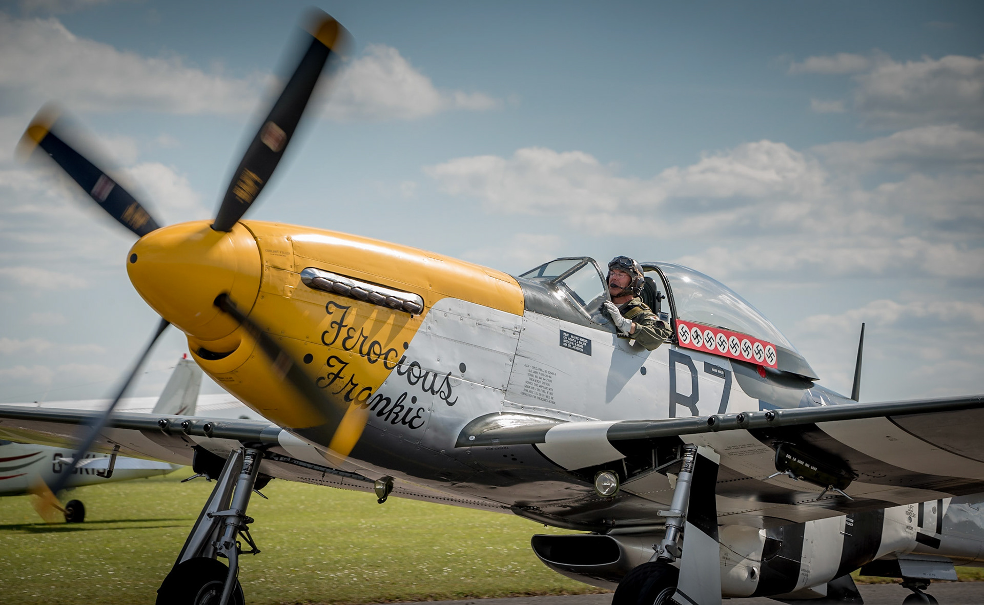 Duxford,UK - 25 May 2014: P51 Mustang at Duxford D-Day Airshow