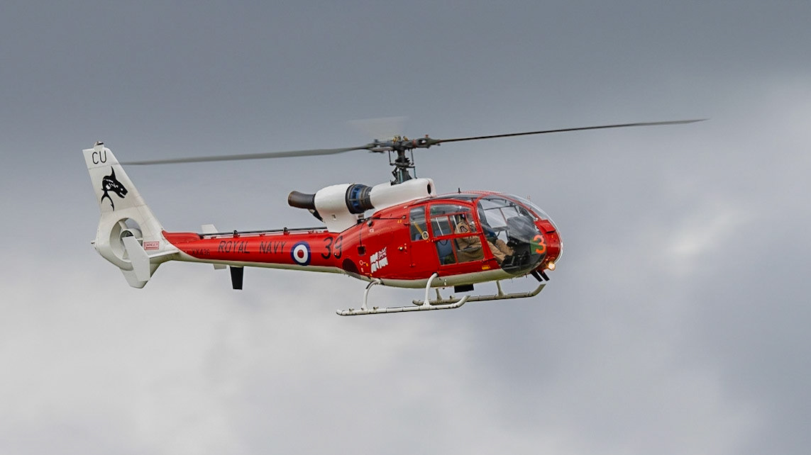 Old Warden, UK - 3rd July 2022: A Westland Gazelle Helicopter of the Gazelle Squadron Display Team  during flight