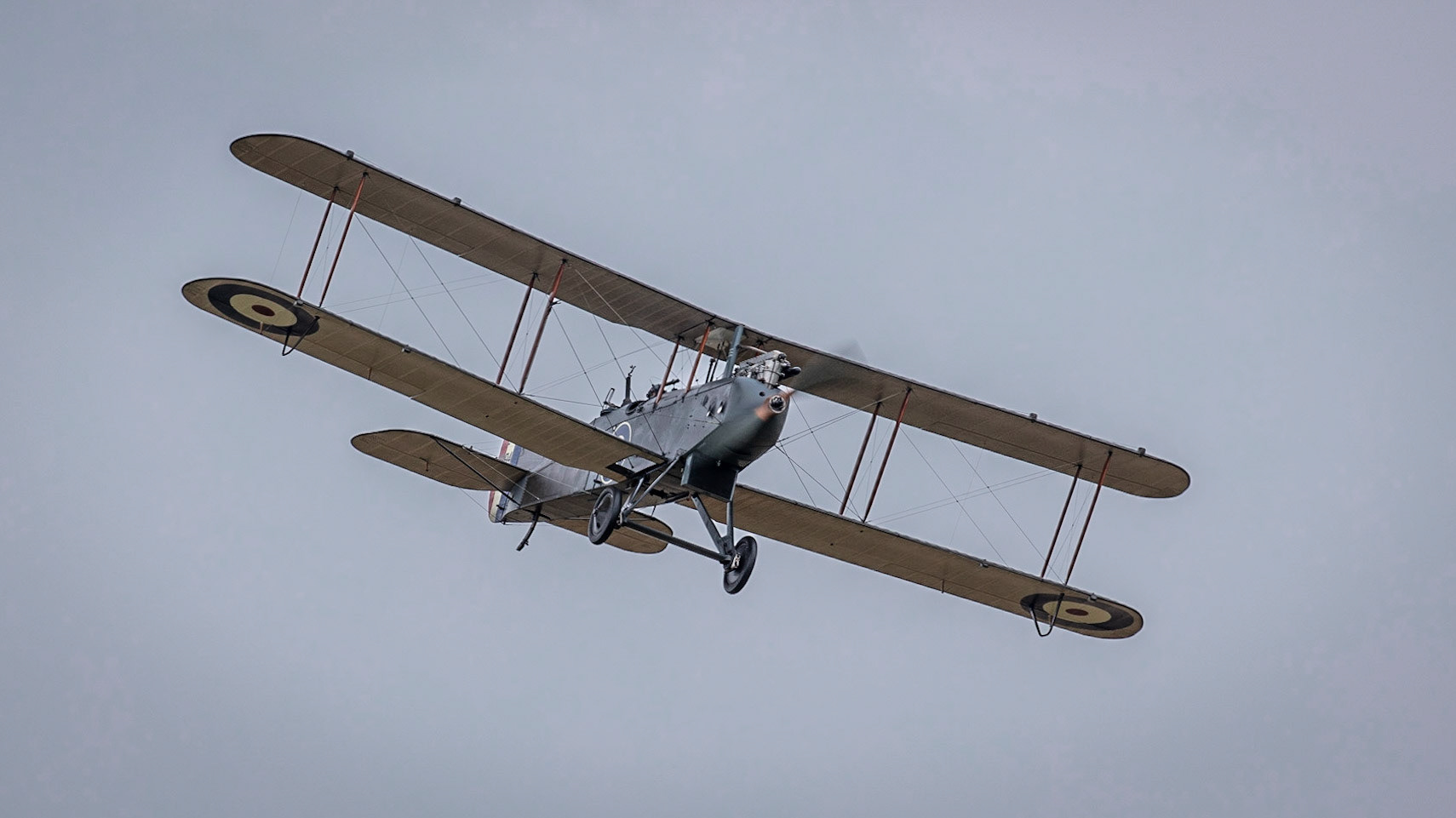 Old Warden, UK - 4th August 2019: A vintage aircraft De Havilland DH-9, taxiing on airfield